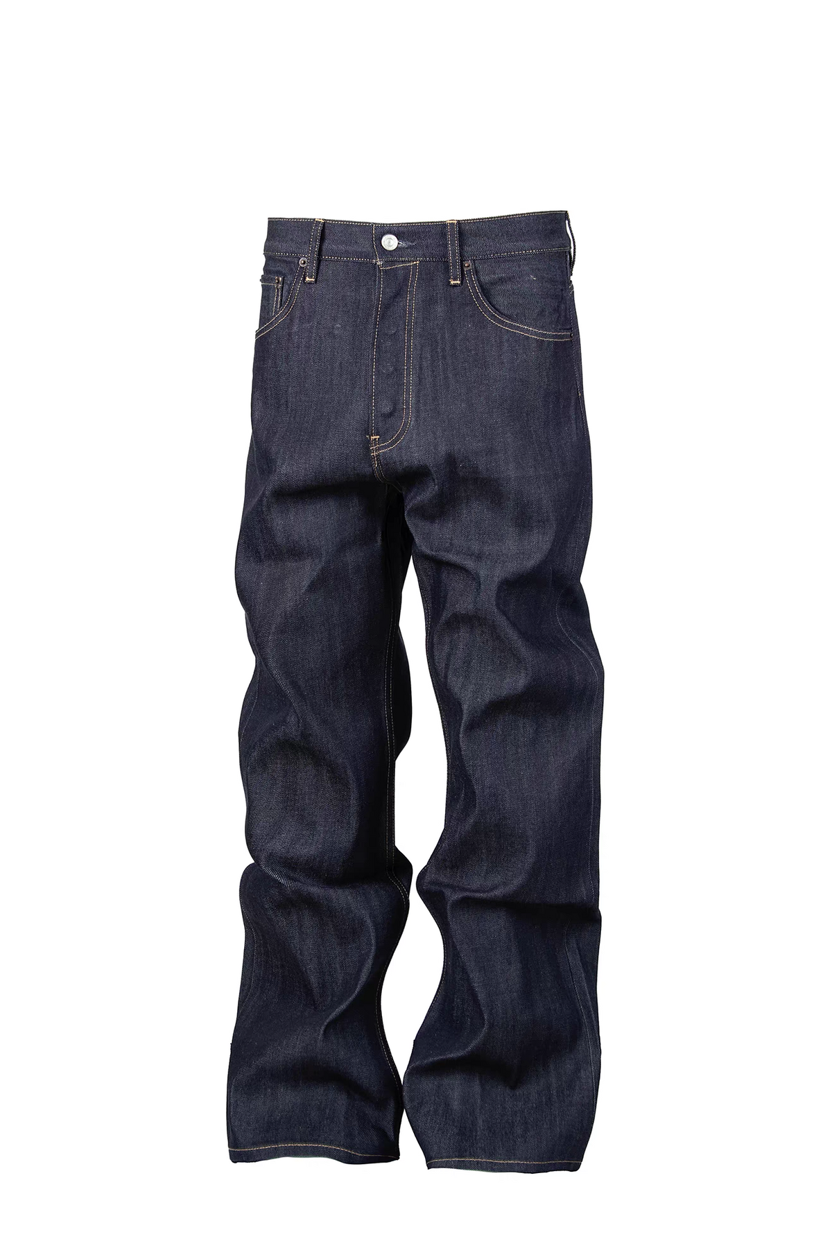 ZWDH Raw Selvedge Denim Loose Straight-Leg Jeans