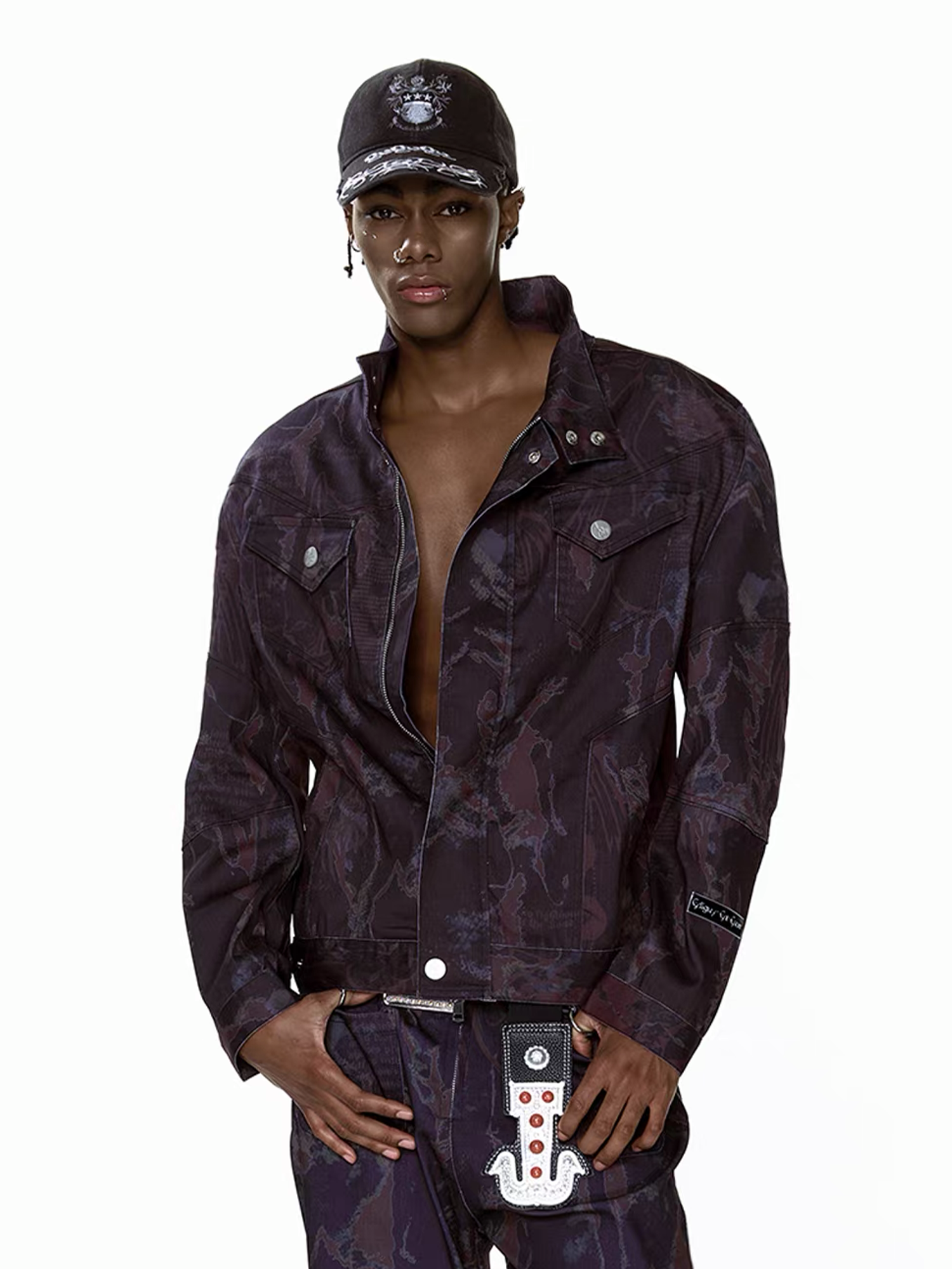 CYCYCY Punk Graffiti Denim Jacket