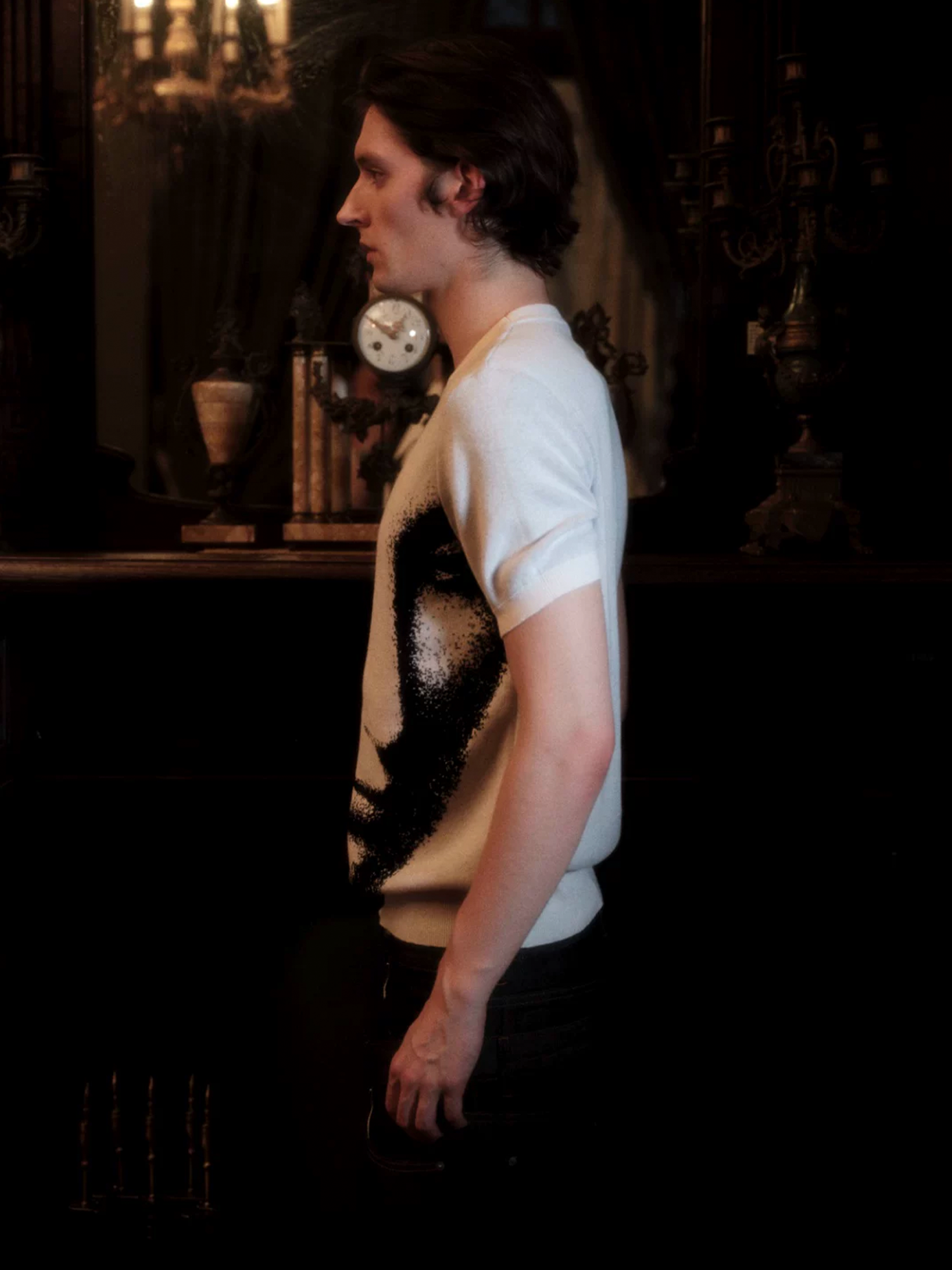WANNA LAB Portrait Jacquard Knit T-Shirt