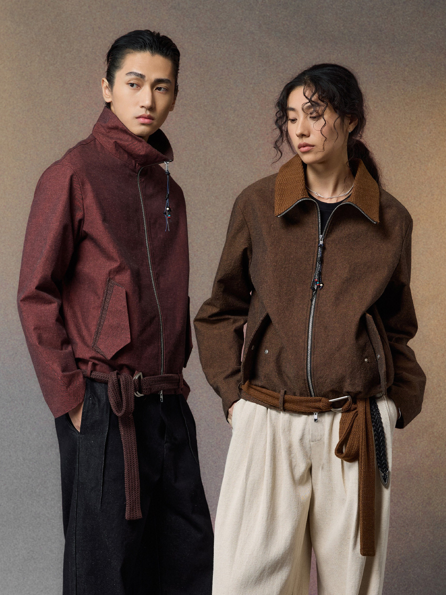 ALVNG AR ANTS Linen-Blend Draped-Belted Jacket