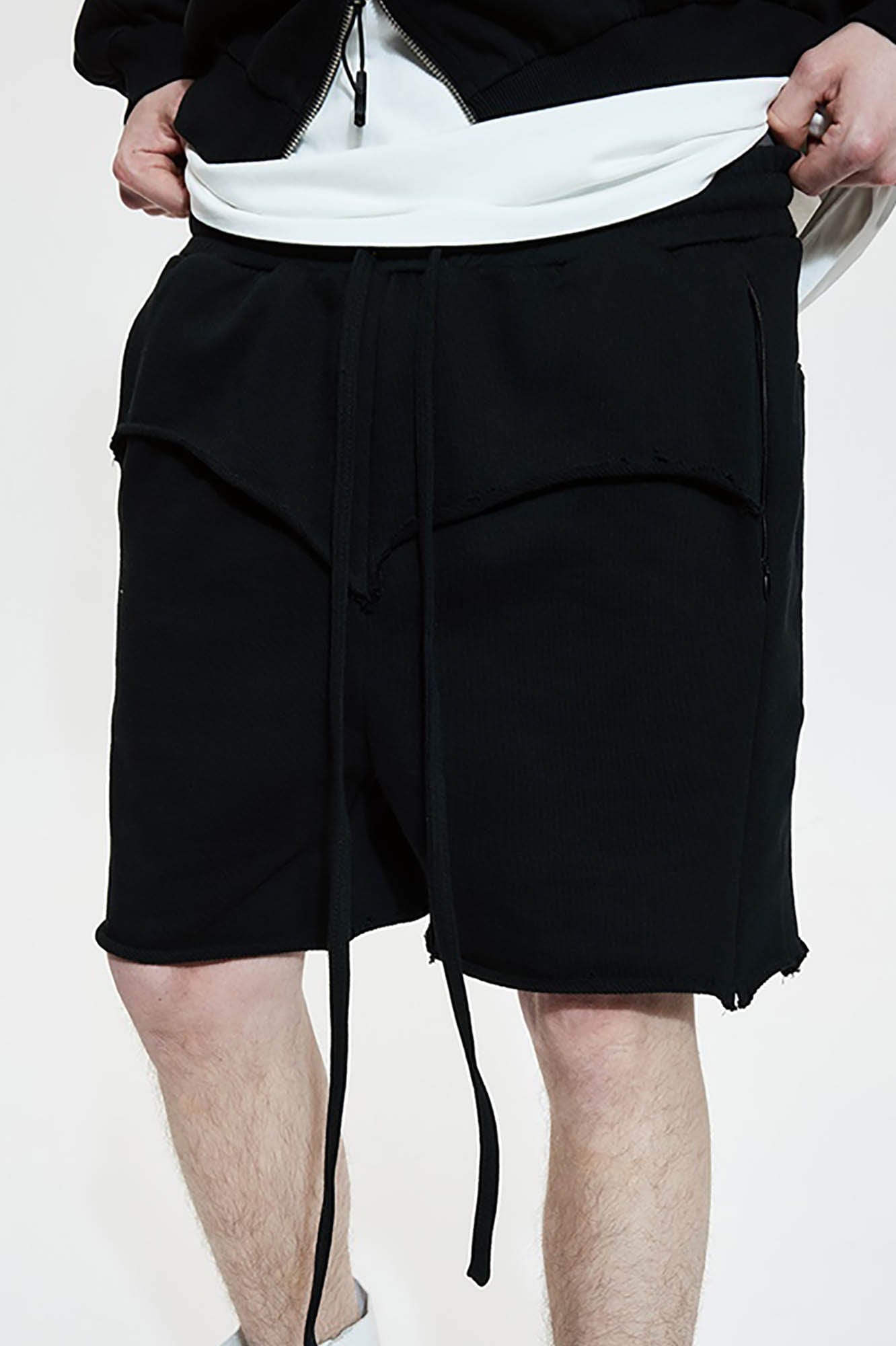 LIFEGOESON Double-Layer Frayed Shorts