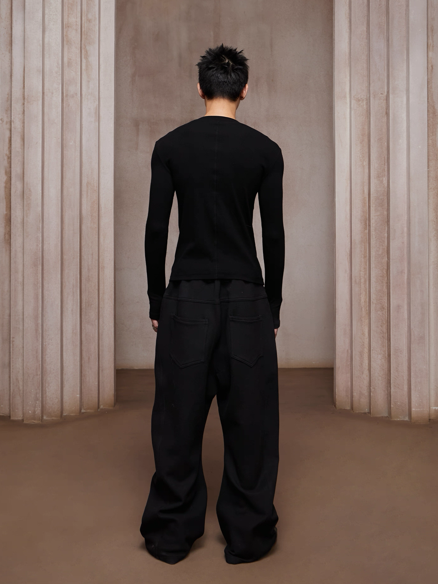 DND4DES Asym Buttoned Wool-Blend Oversized Pants