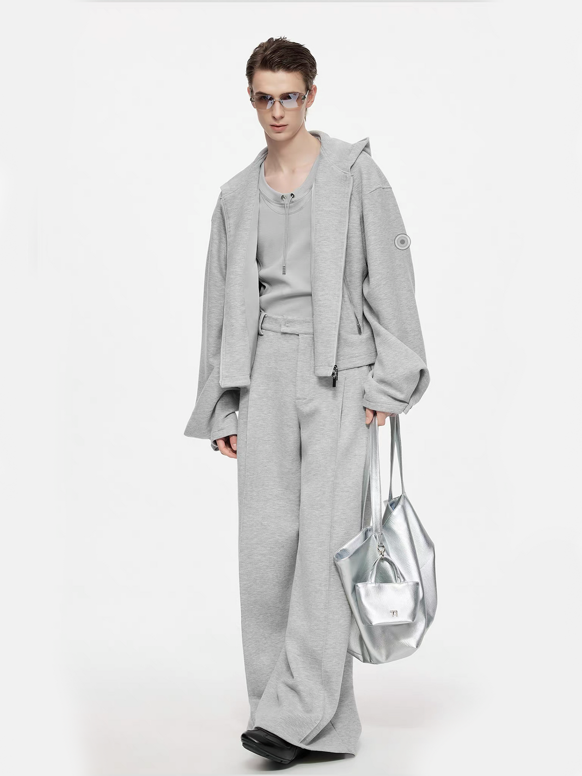 TIWILLTANG Structured Hooded Cropped Sweatshirt