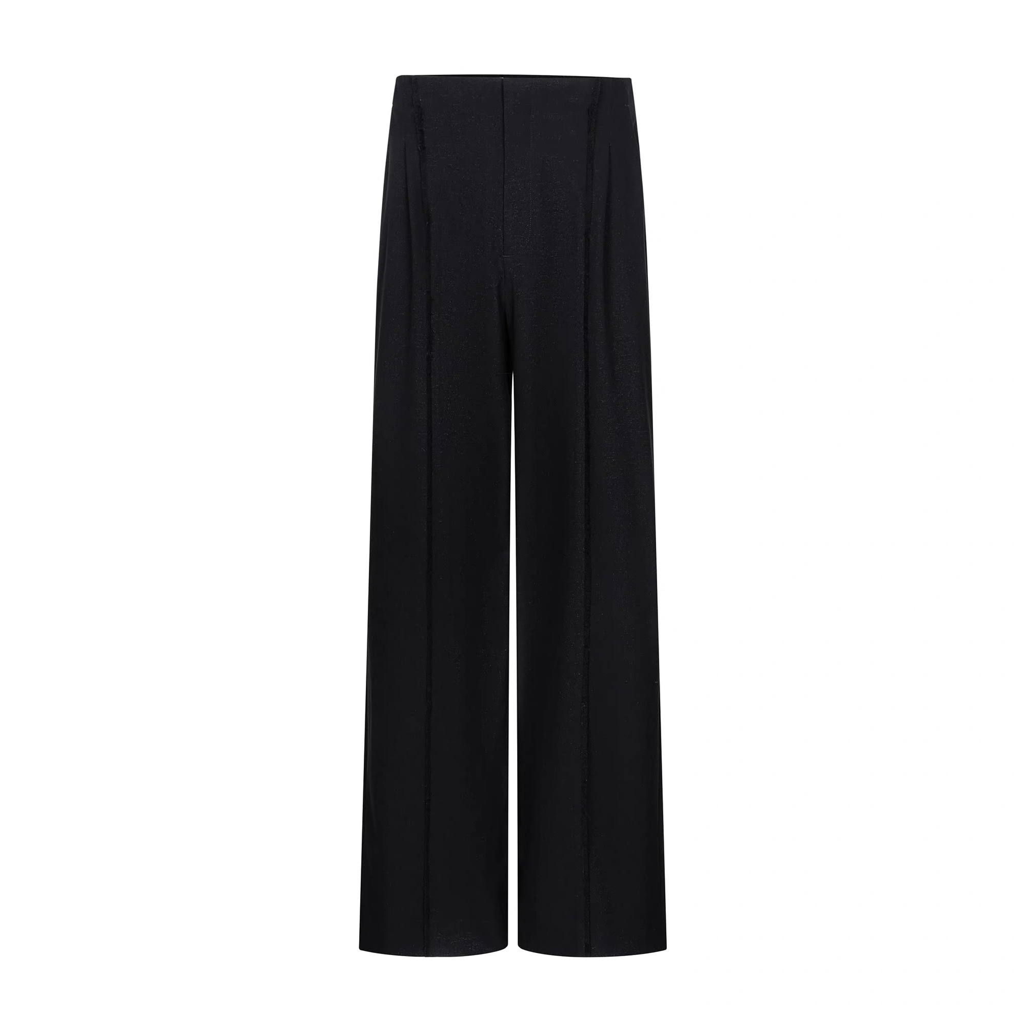 TIWILLTANG Classic Raw Edge Straight-Leg Trousers