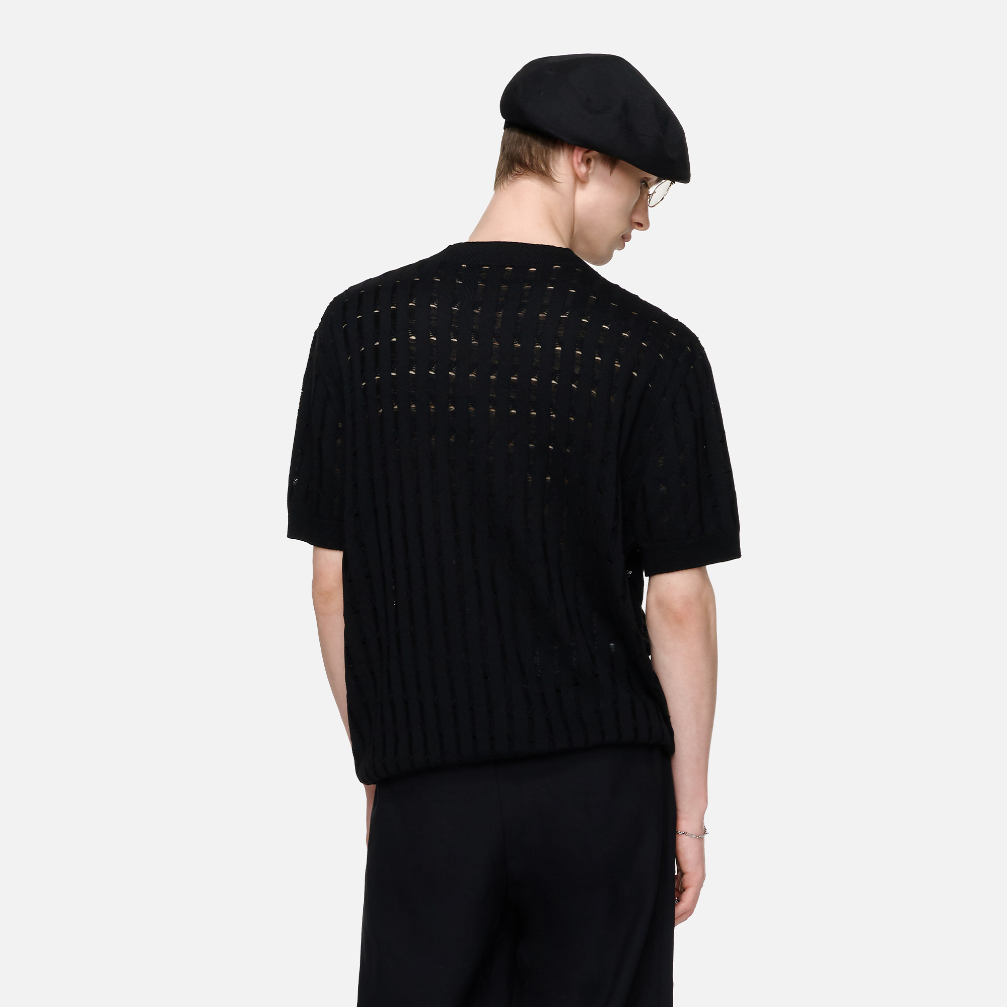 TIWILLTANG Essential Openwork Knitted T Shirt