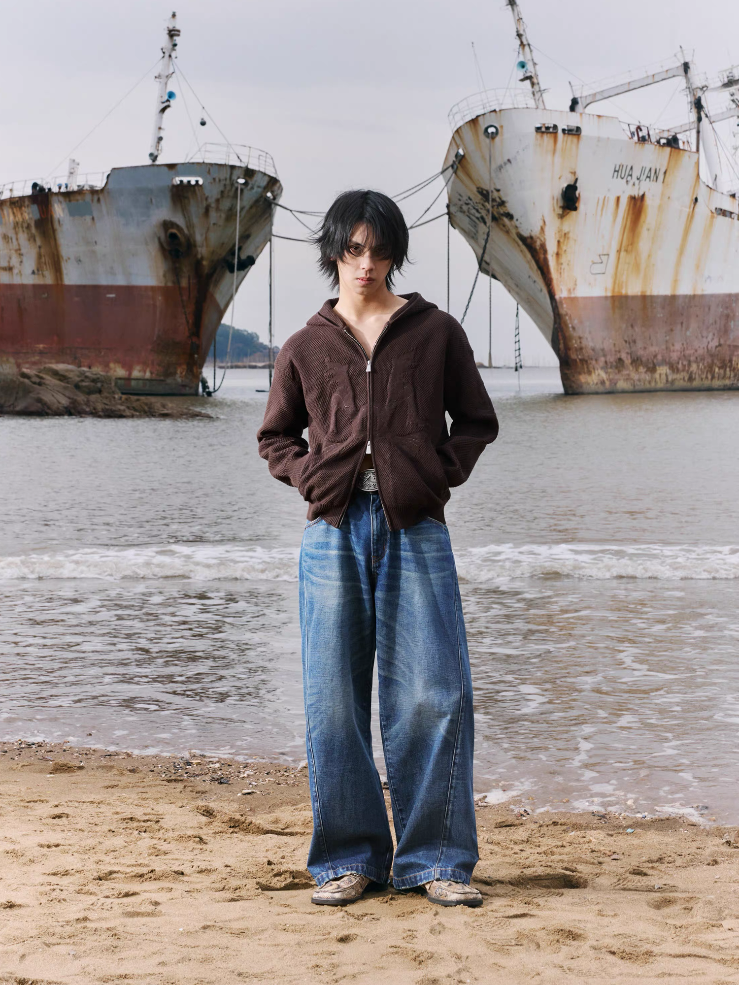 IN EXISTENCE Washed Relaxed Straight Jeans, premium urban and streetwear designers apparel on PROJECTISR.com, IN EXISTENCE