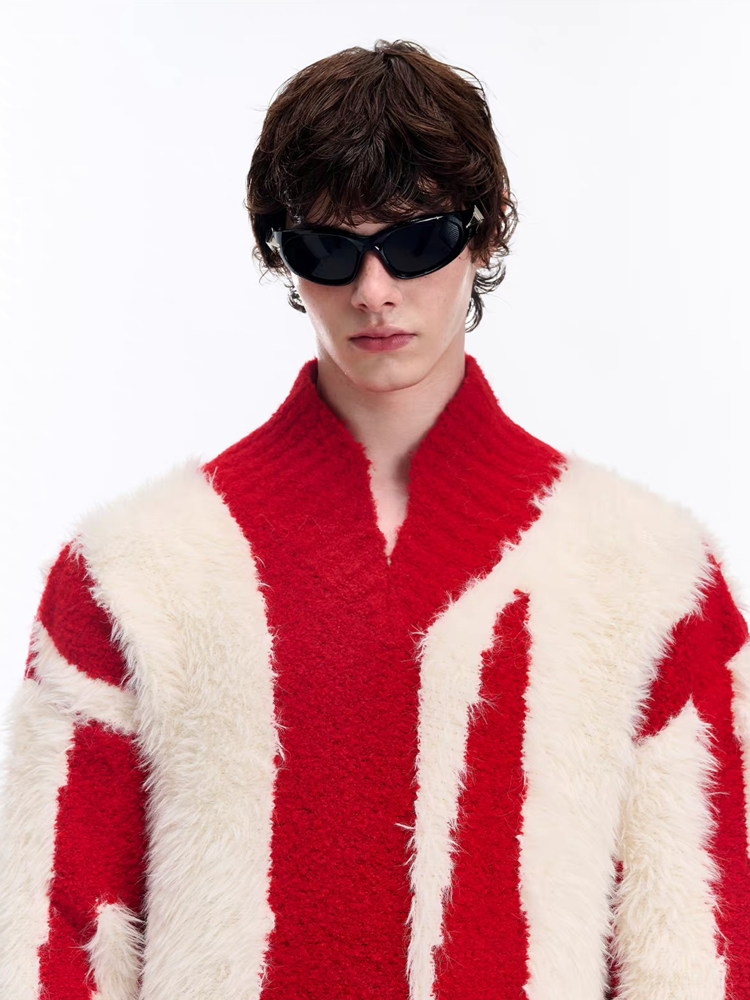 TIWILLTANG Fuzzy Faux-Mink Contrast Sweater, premium urban and streetwear designers apparel on PROJECTISR.com, TIWILLTANG