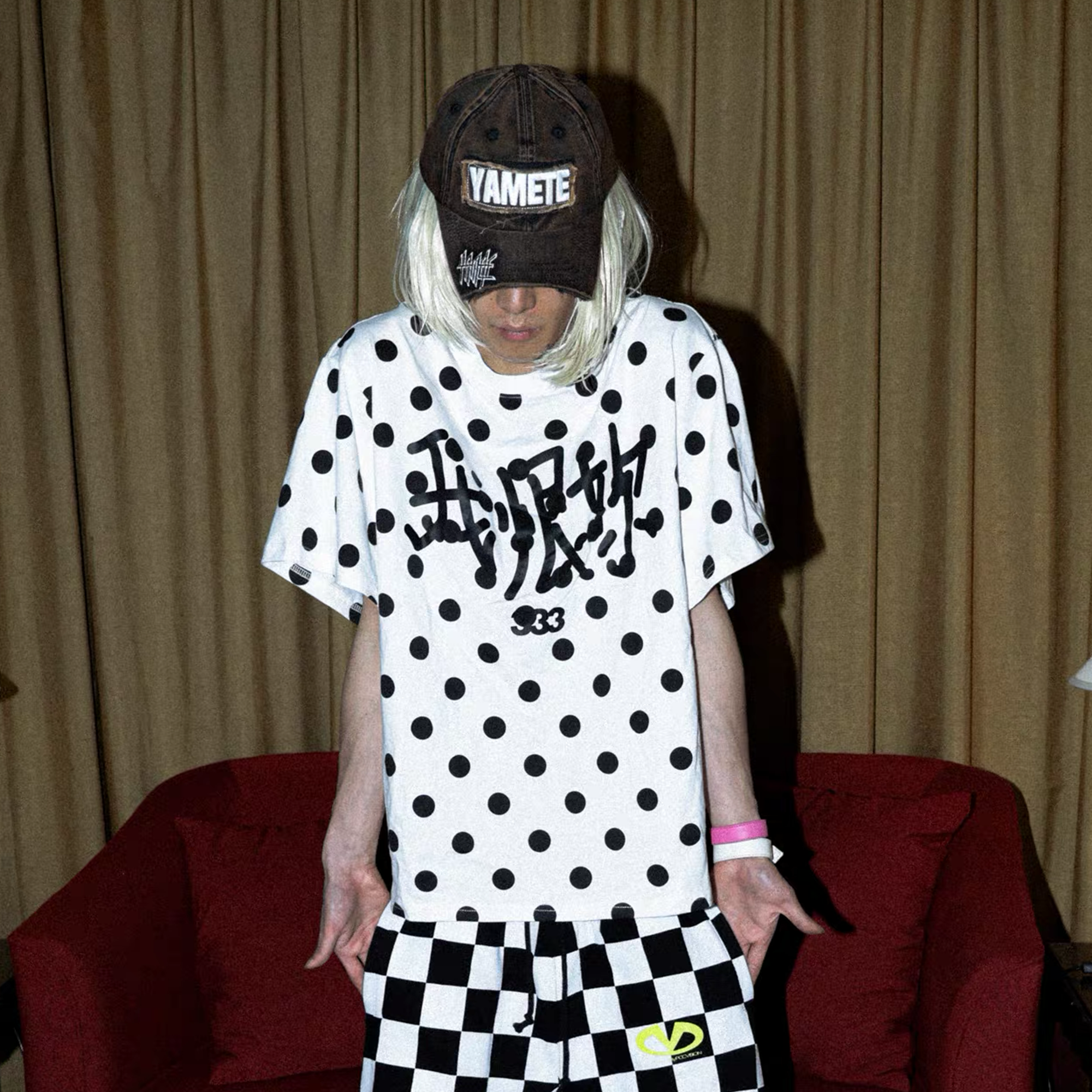 PCCVISION Polka Dot Text Graphic T-Shirt, premium urban and streetwear designers apparel on PROJECTISR.com, PCCVISION