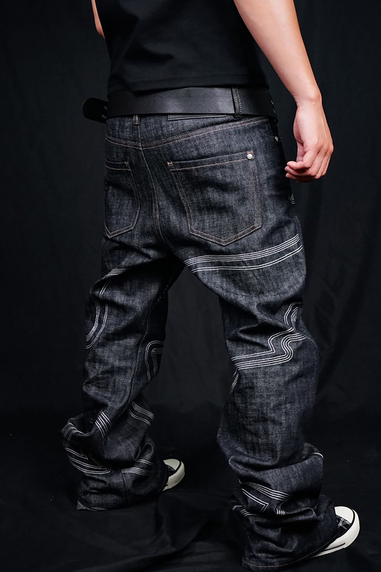 VINKID Embroidered Dove Stitched Selvedge Jeans, premium urban and streetwear designers apparel on PROJECTISR.com, VINKID