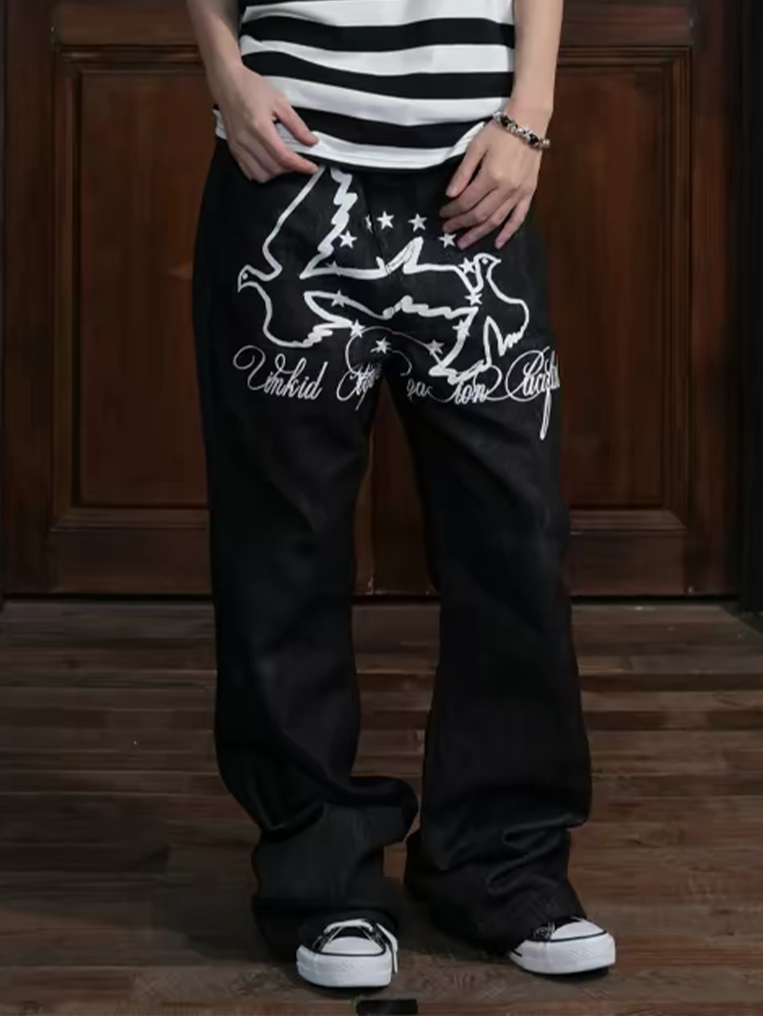VINKID Double Pigeon Star Graphic Jeans