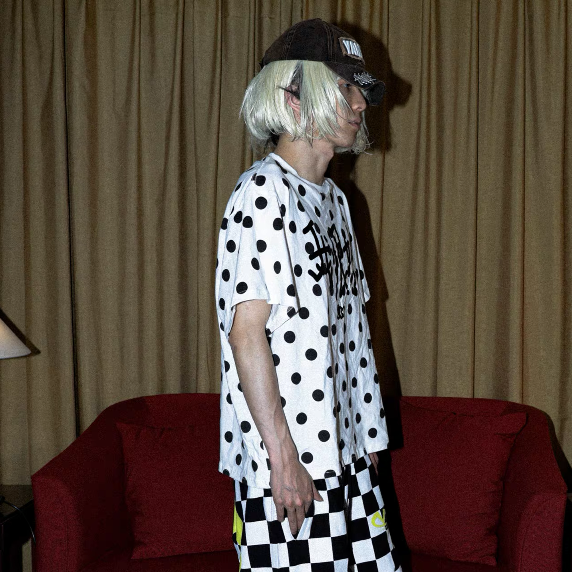 PCCVISION Polka Dot Text Graphic T-Shirt, premium urban and streetwear designers apparel on PROJECTISR.com, PCCVISION