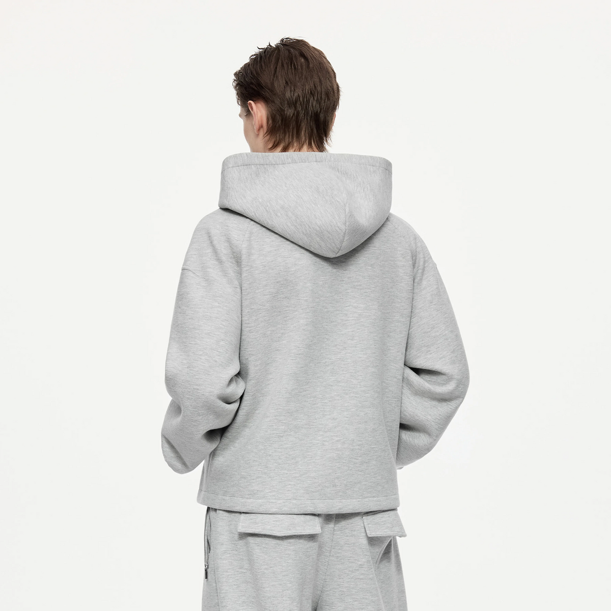TIWILLTANG Structured Hooded Cropped Sweatshirt