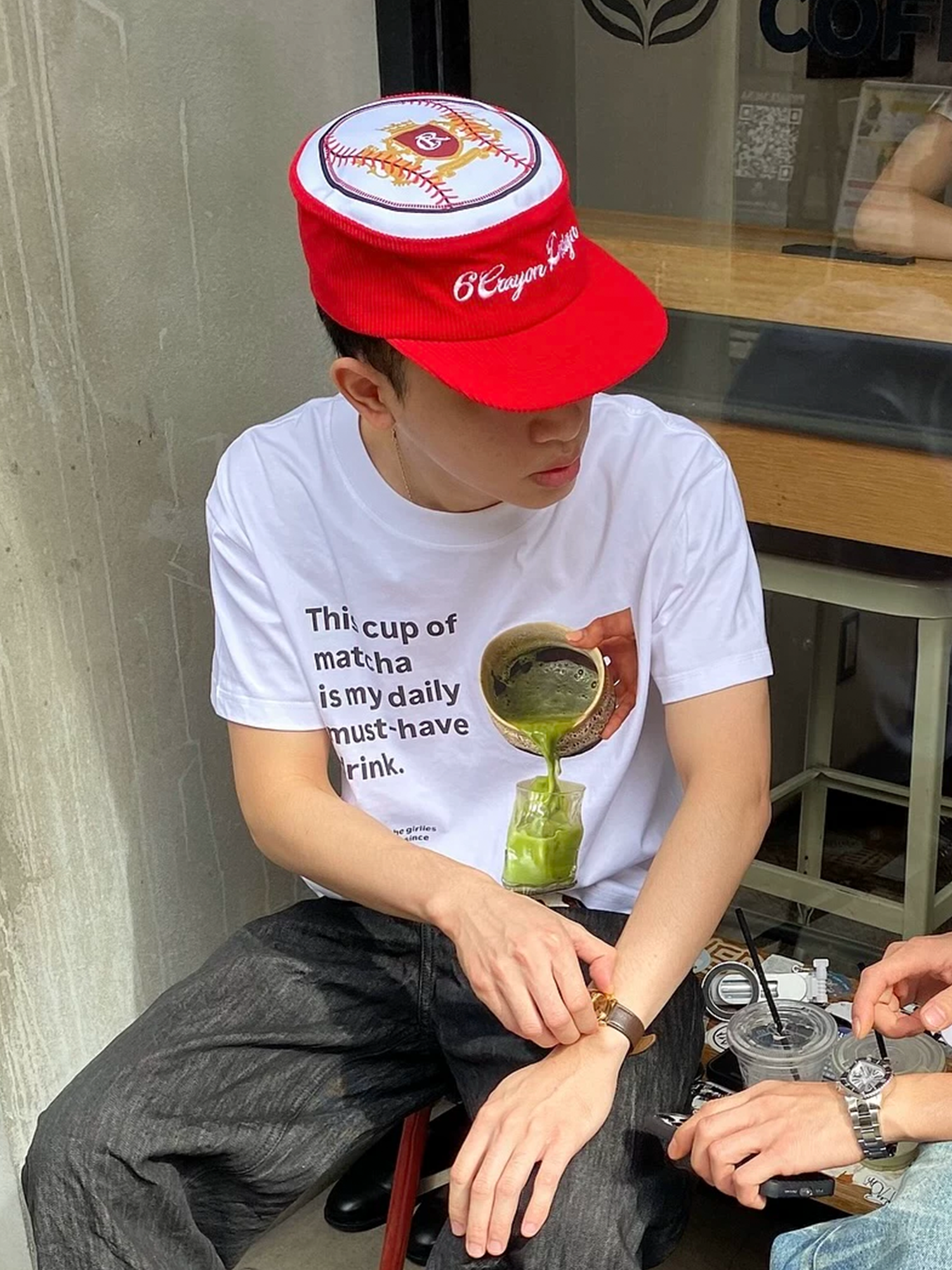 6CRAYON Embroidered Patchwork Corduroy Baseball Cap