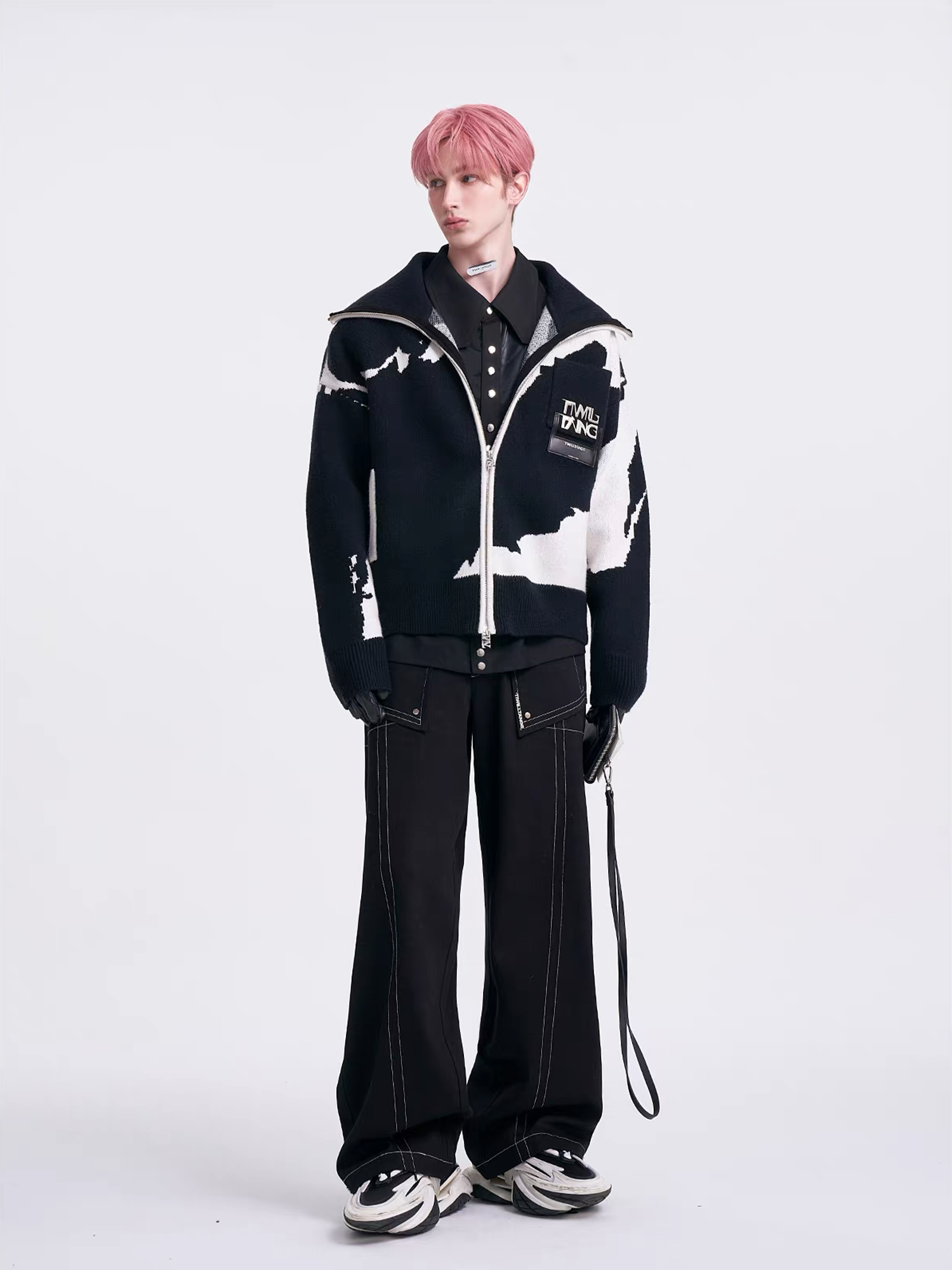 TIWILLTANG Jacquard LOGO Patch Knit Jacket