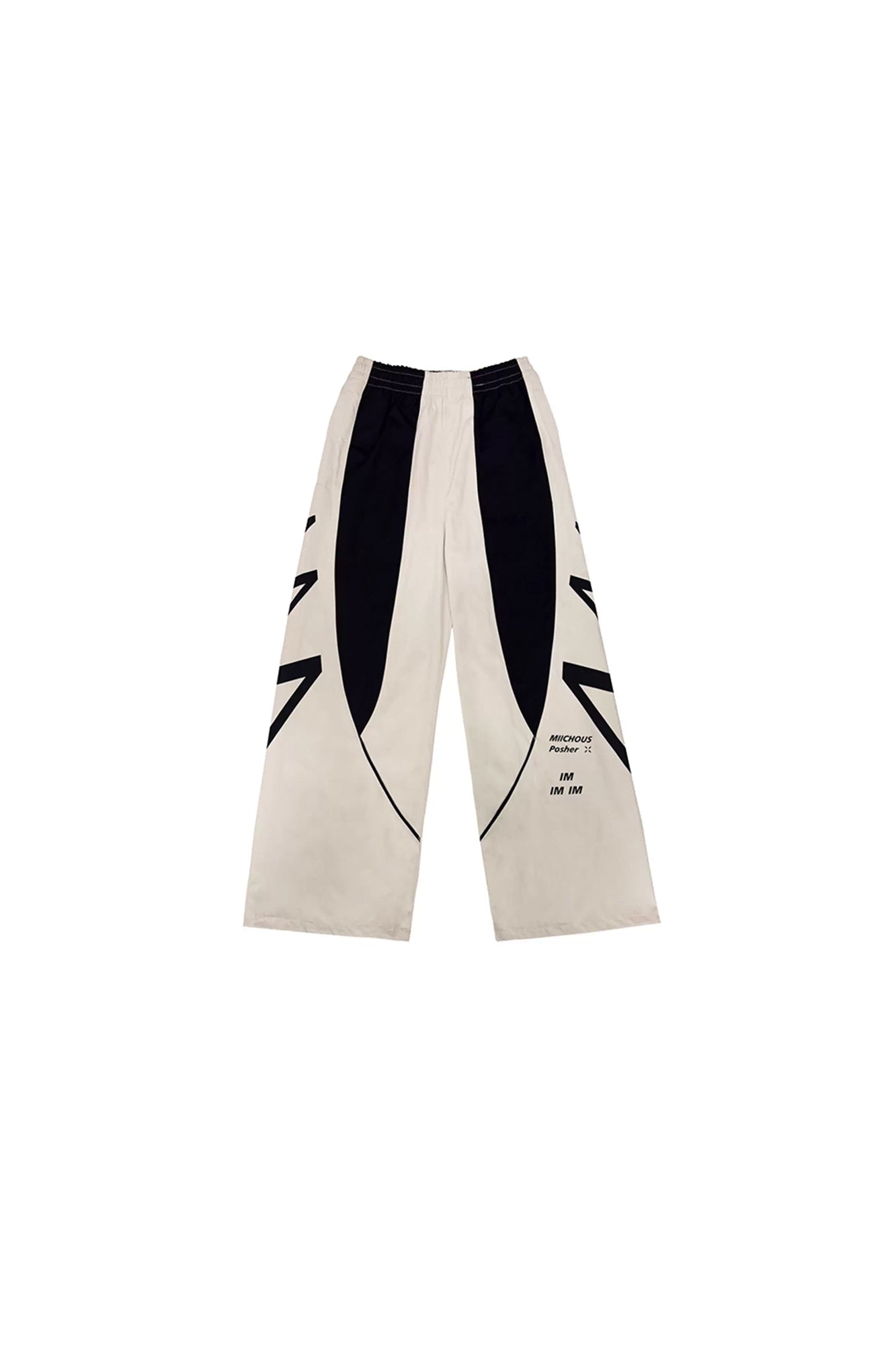 MIICHOUS Contrast Panel 3A Graphic Drawstring-Hem Track Pants