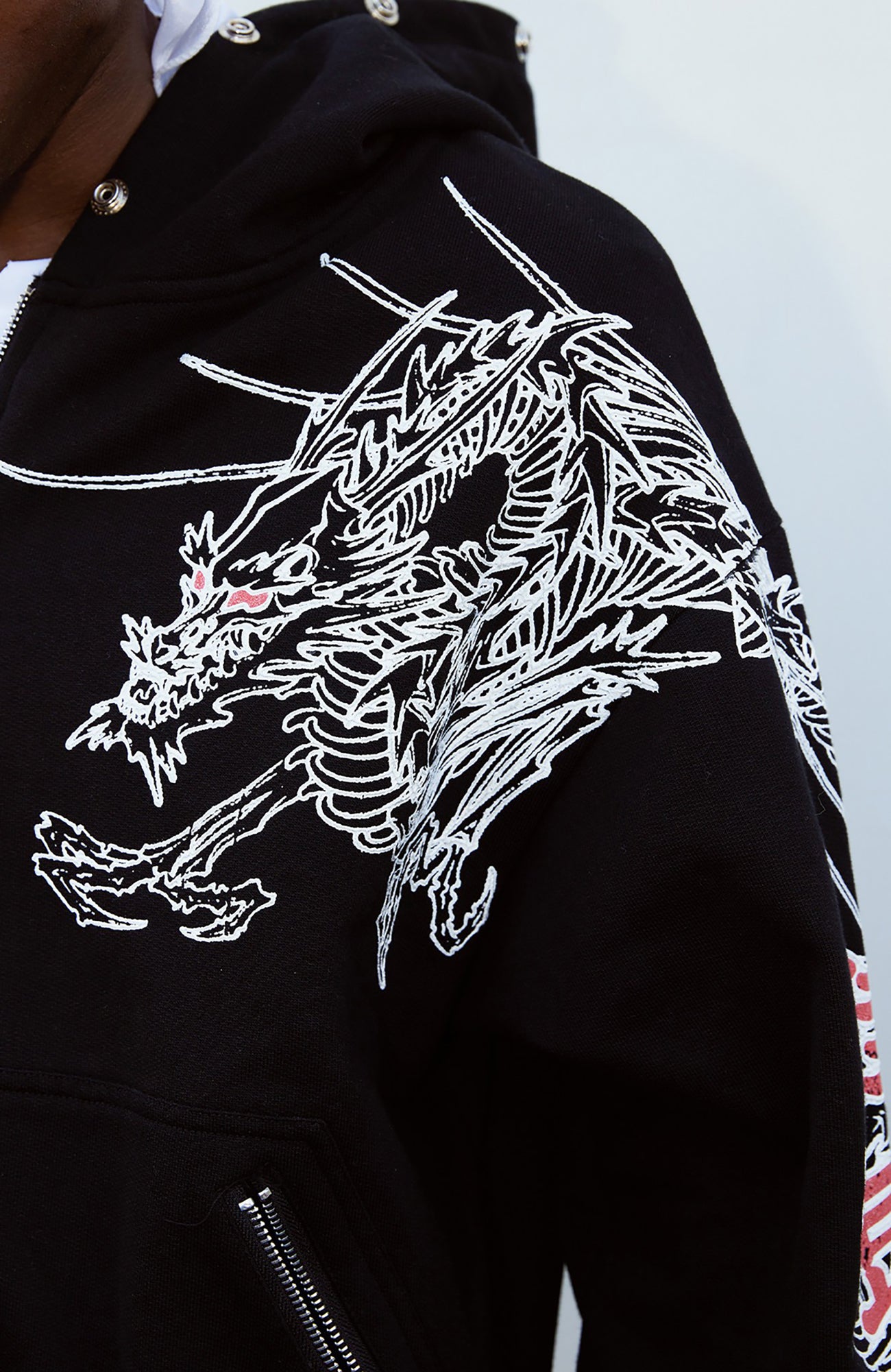 VINKID Graphic Studded Zip-Up Hoodie