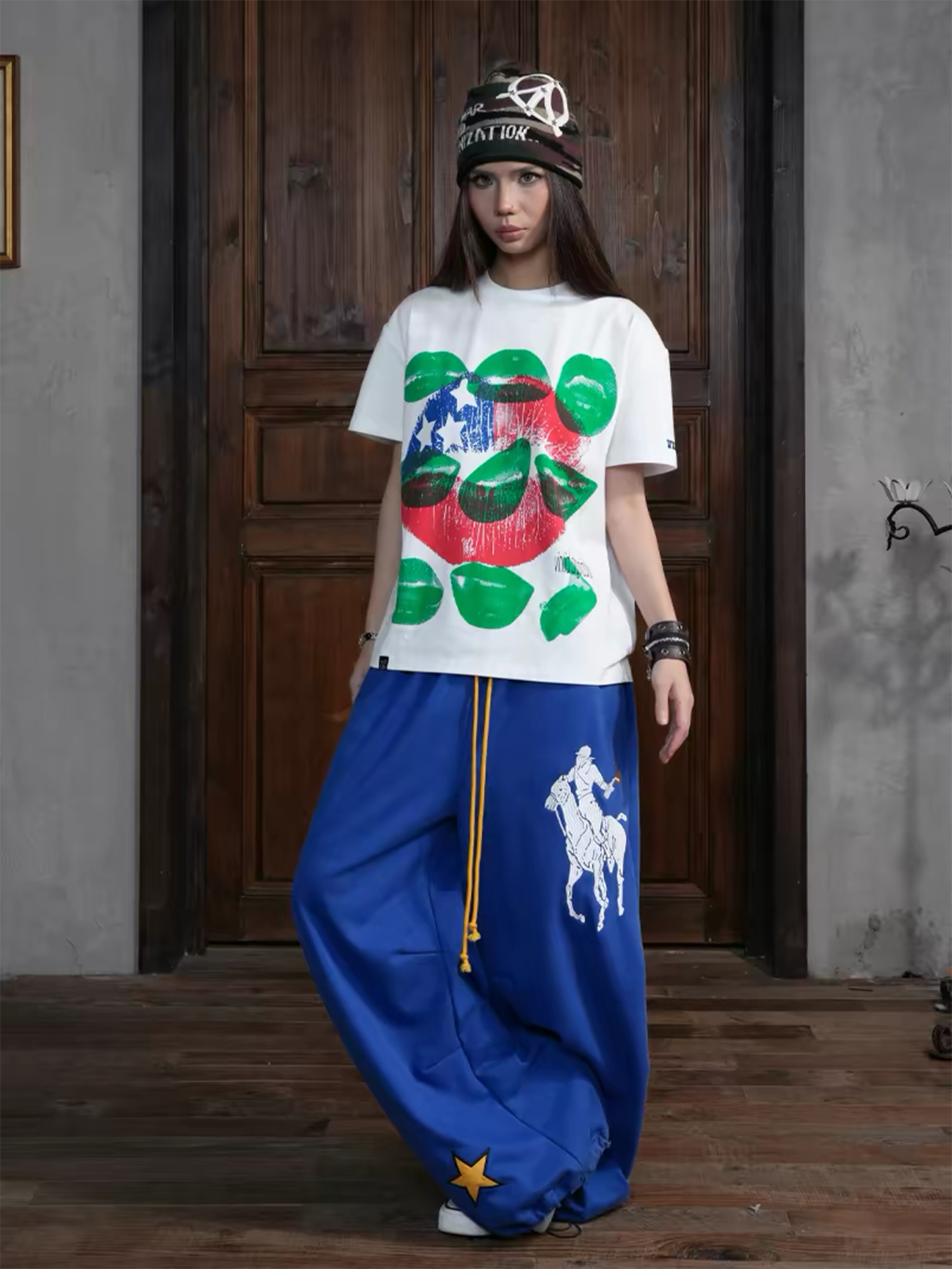 VINKID Contrast Lip Print T-Shirt
