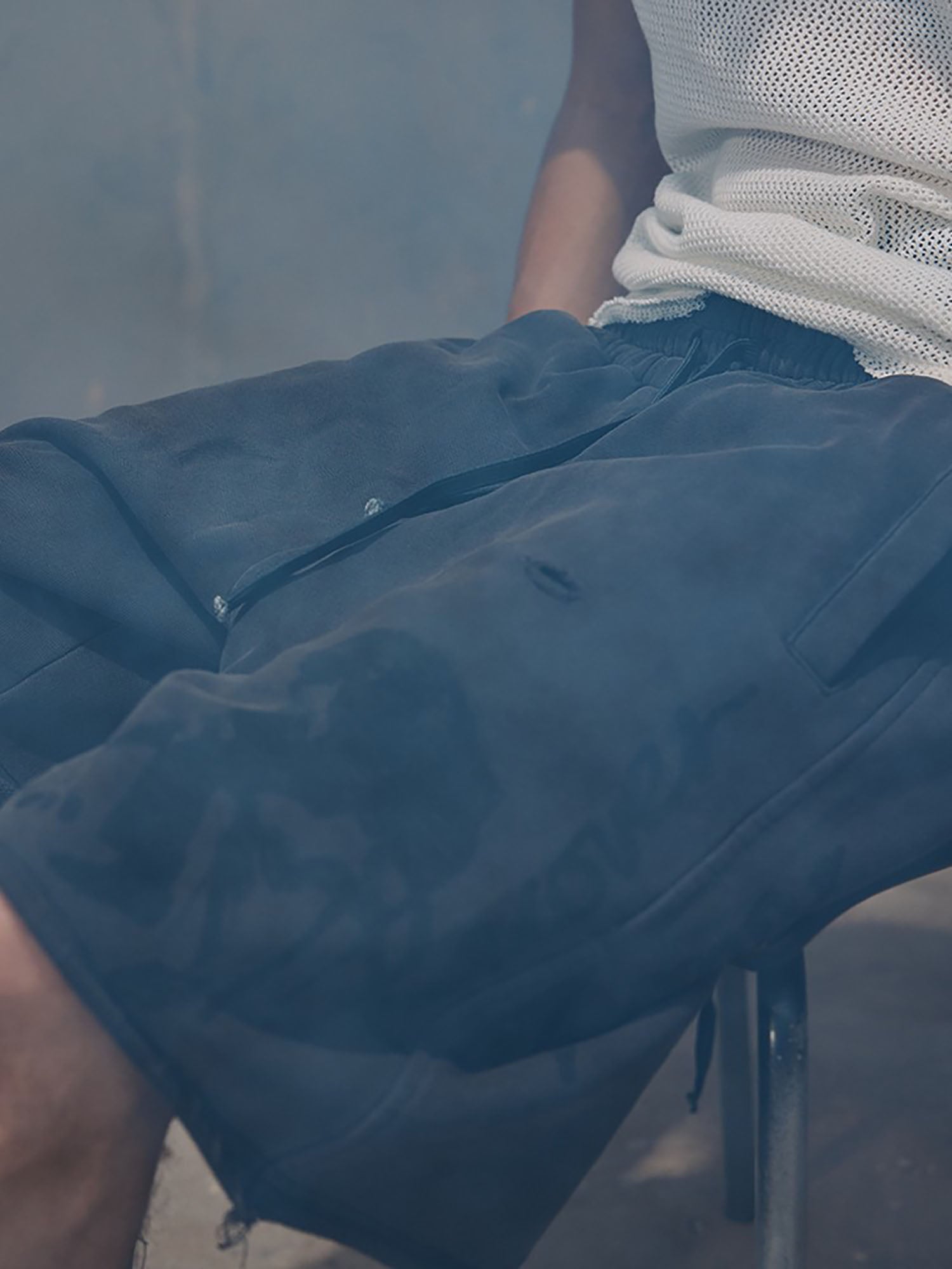 RECOVER ZONE Distressed Graphic Drawstring Shorts