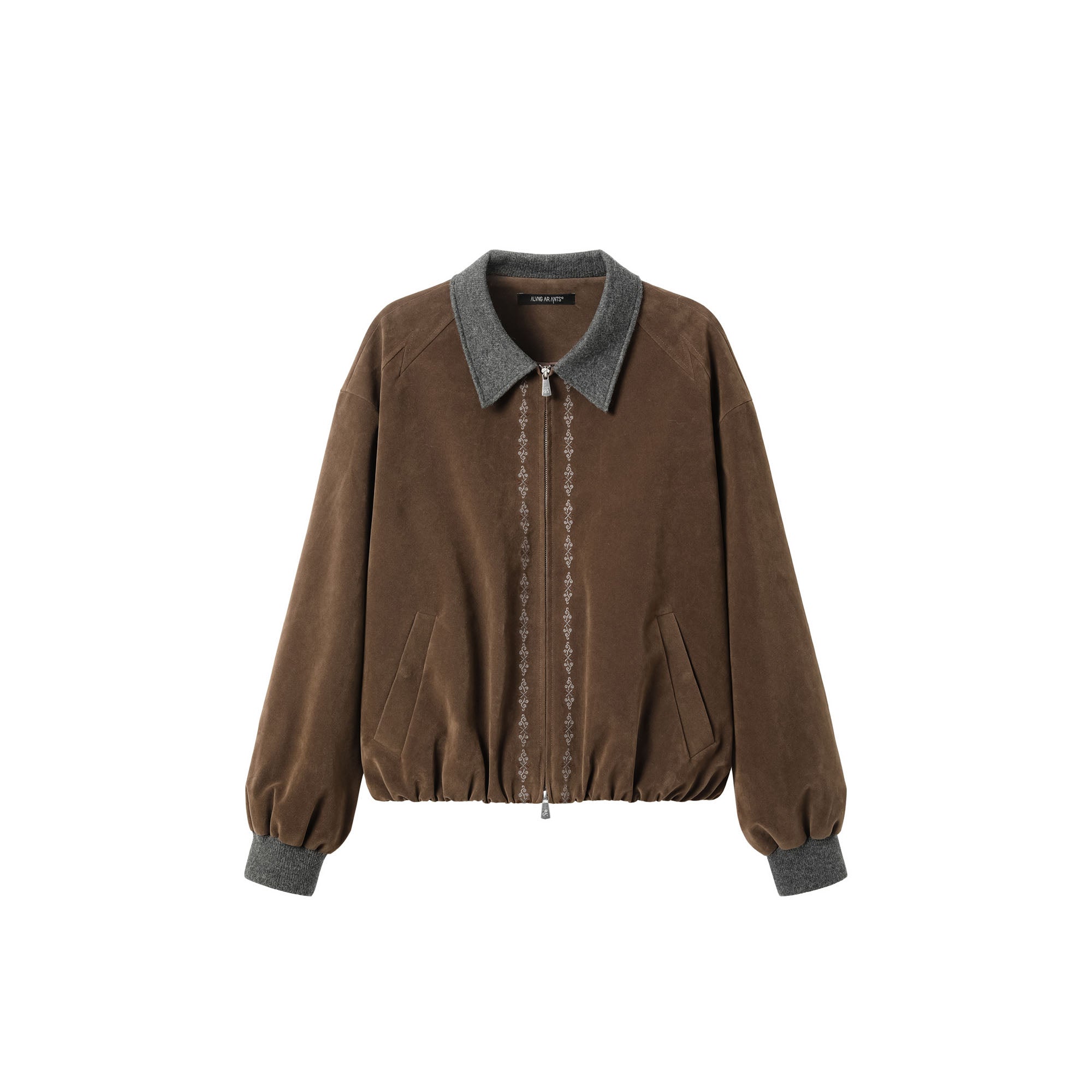 ALVNG AR ANTS Contrast Collar Totem Embroidered Jacket