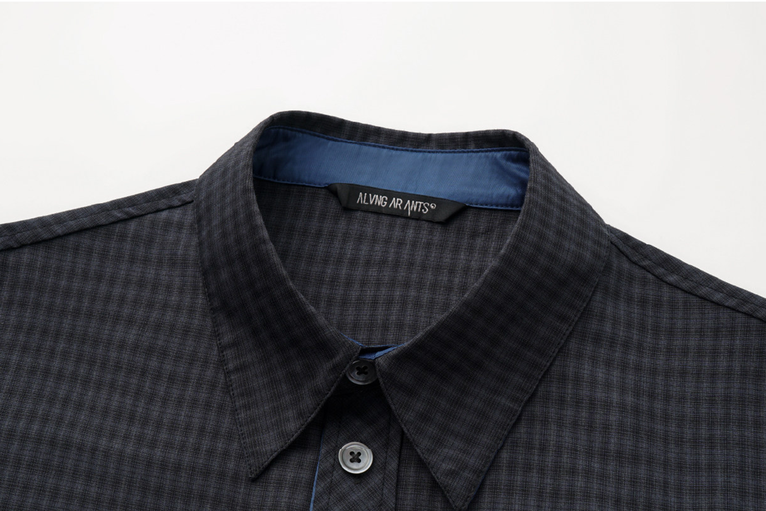 ALVNG AR ANTS Gloss Contrast Trim Check Shirt, premium urban and streetwear designers apparel on PROJECTISR.com, ALVNG AR ANTS