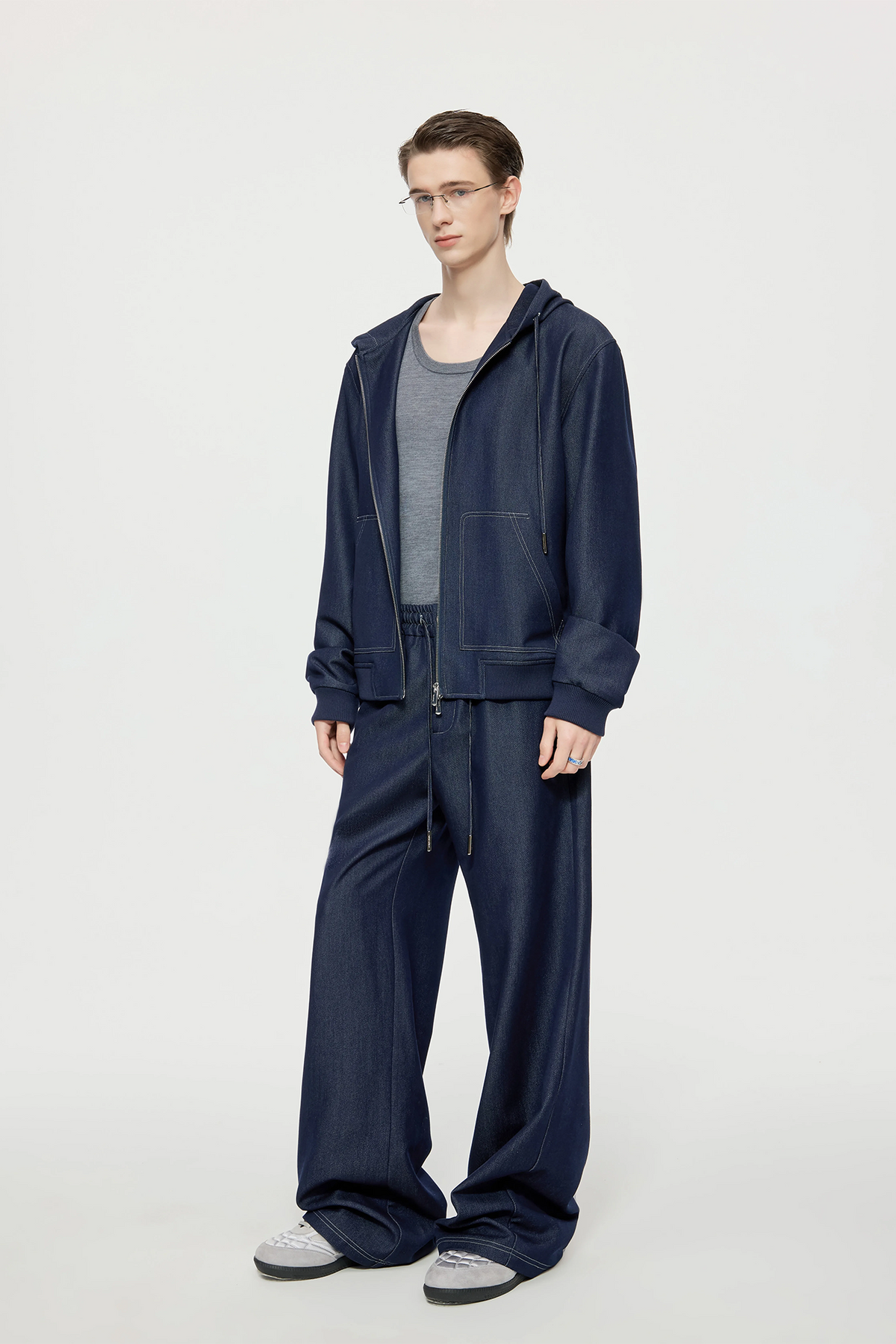 TIWILLTANG Drawstring Denim Jogger Pants