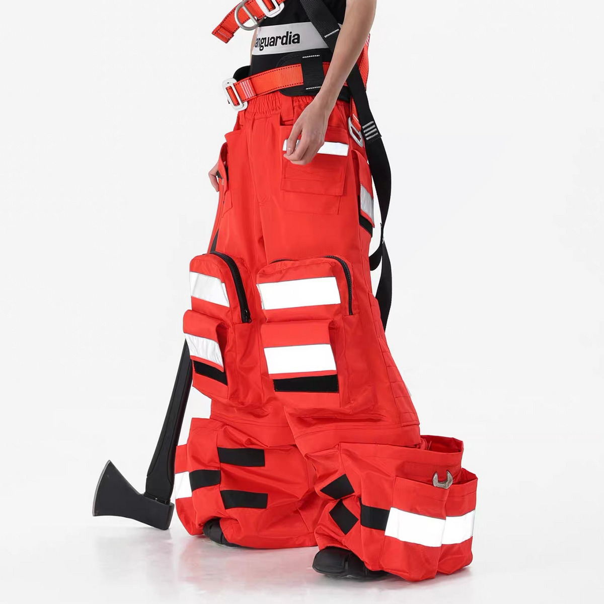 VANGUARDIA Reflective Multi-Pocket Nylon Cargo Pants