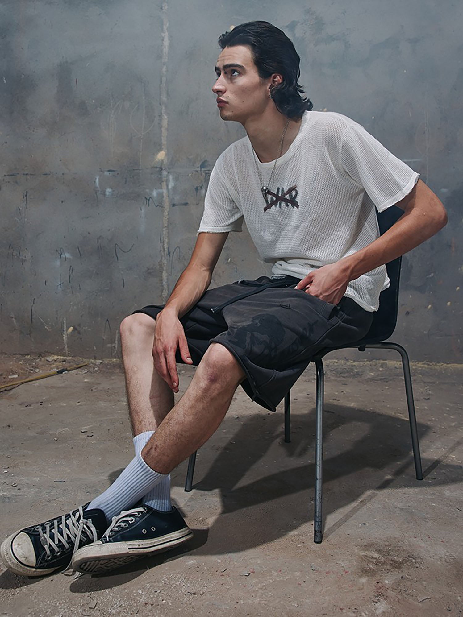 RECOVER ZONE Distressed Graphic Drawstring Shorts