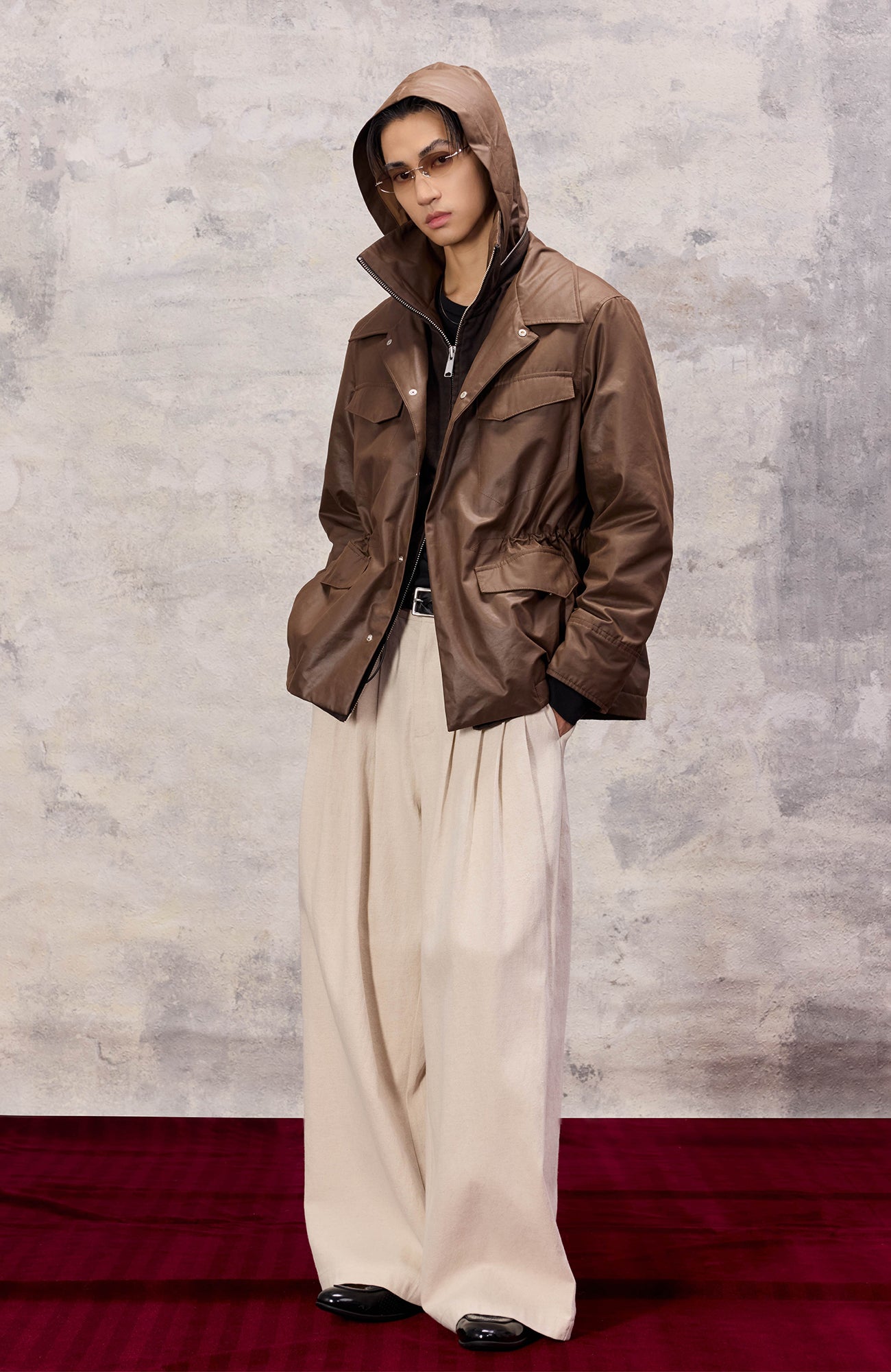 ALVNG AR ANTS Faux Layered Waist-Cinched Jacket