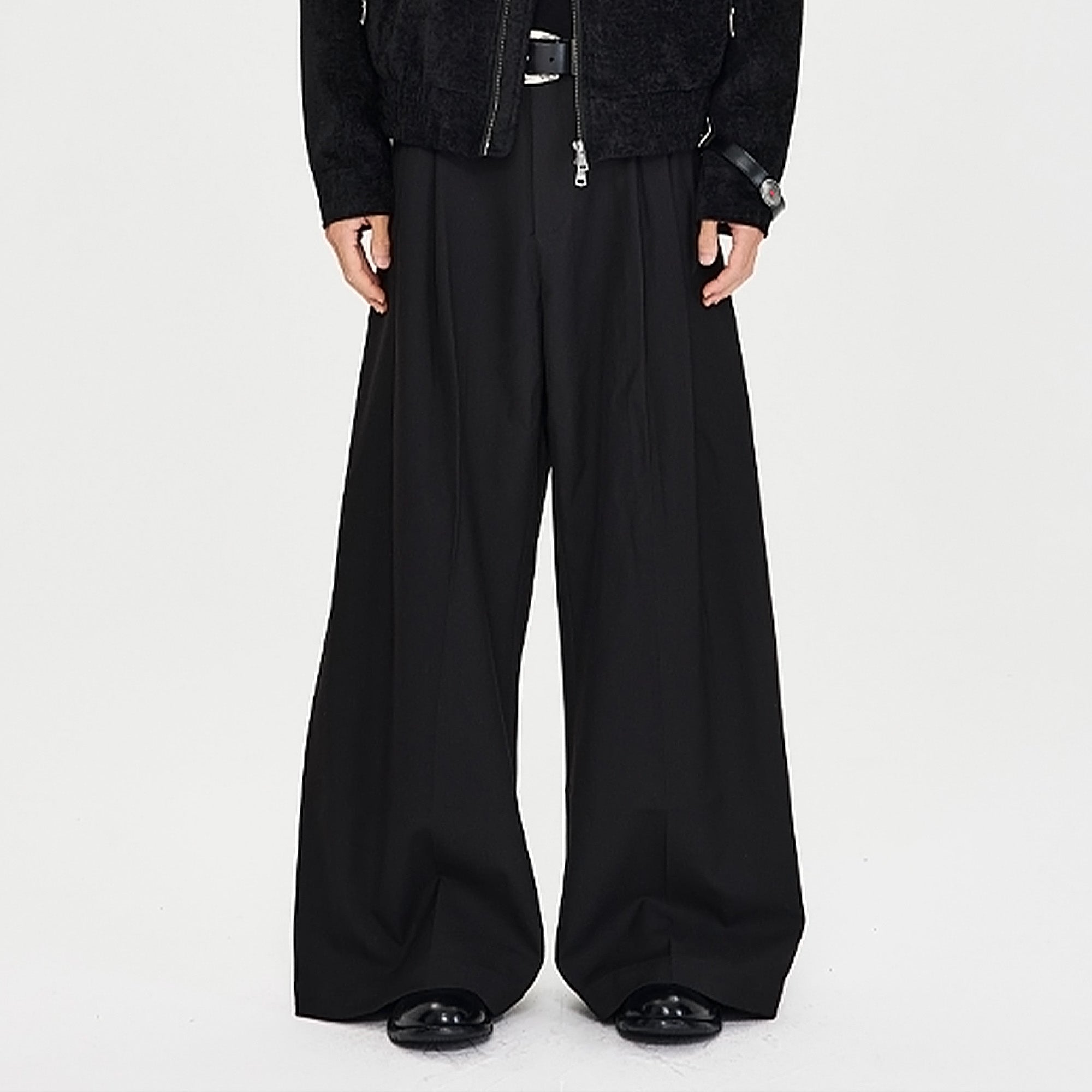 CATSSTAC Classic Pleated Wide-Leg Trousers, premium urban and streetwear designers apparel on PROJECTISR.com, CATSSTAC