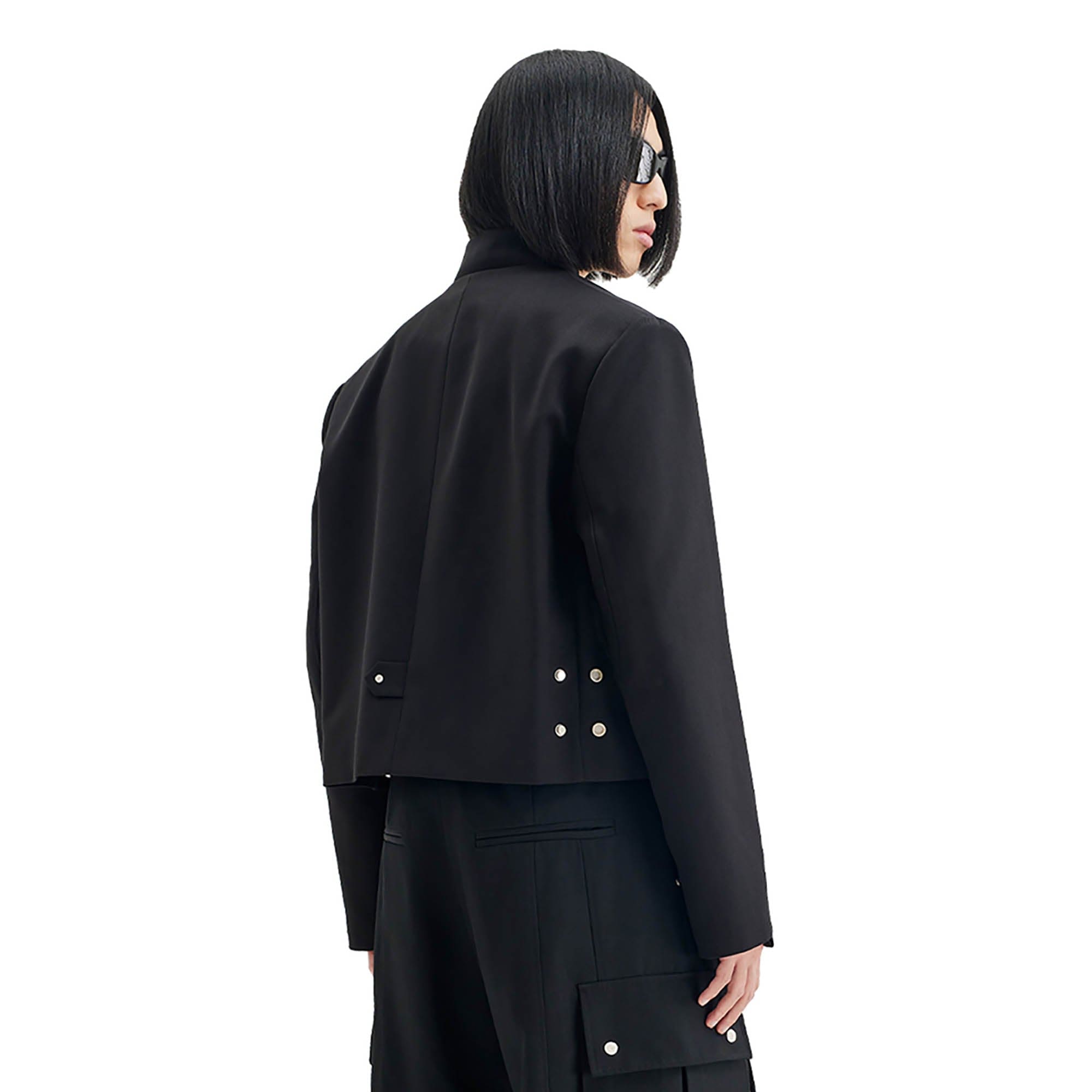 FACEONLAB Wool-Blended Cropped Uniform Blazer