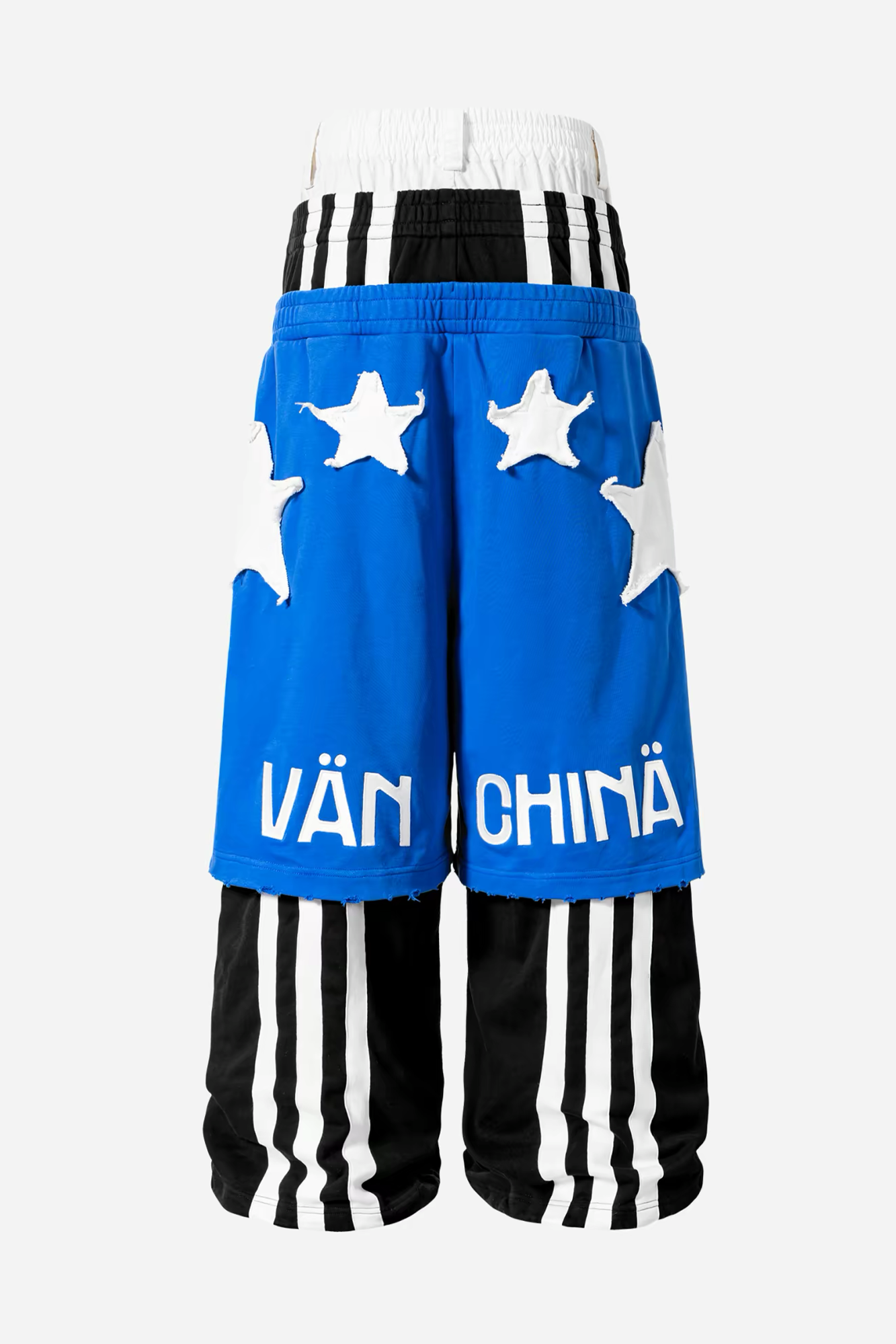 VANGUARDIA Triple-Waistband Spliced Wide-Leg Sweatpants