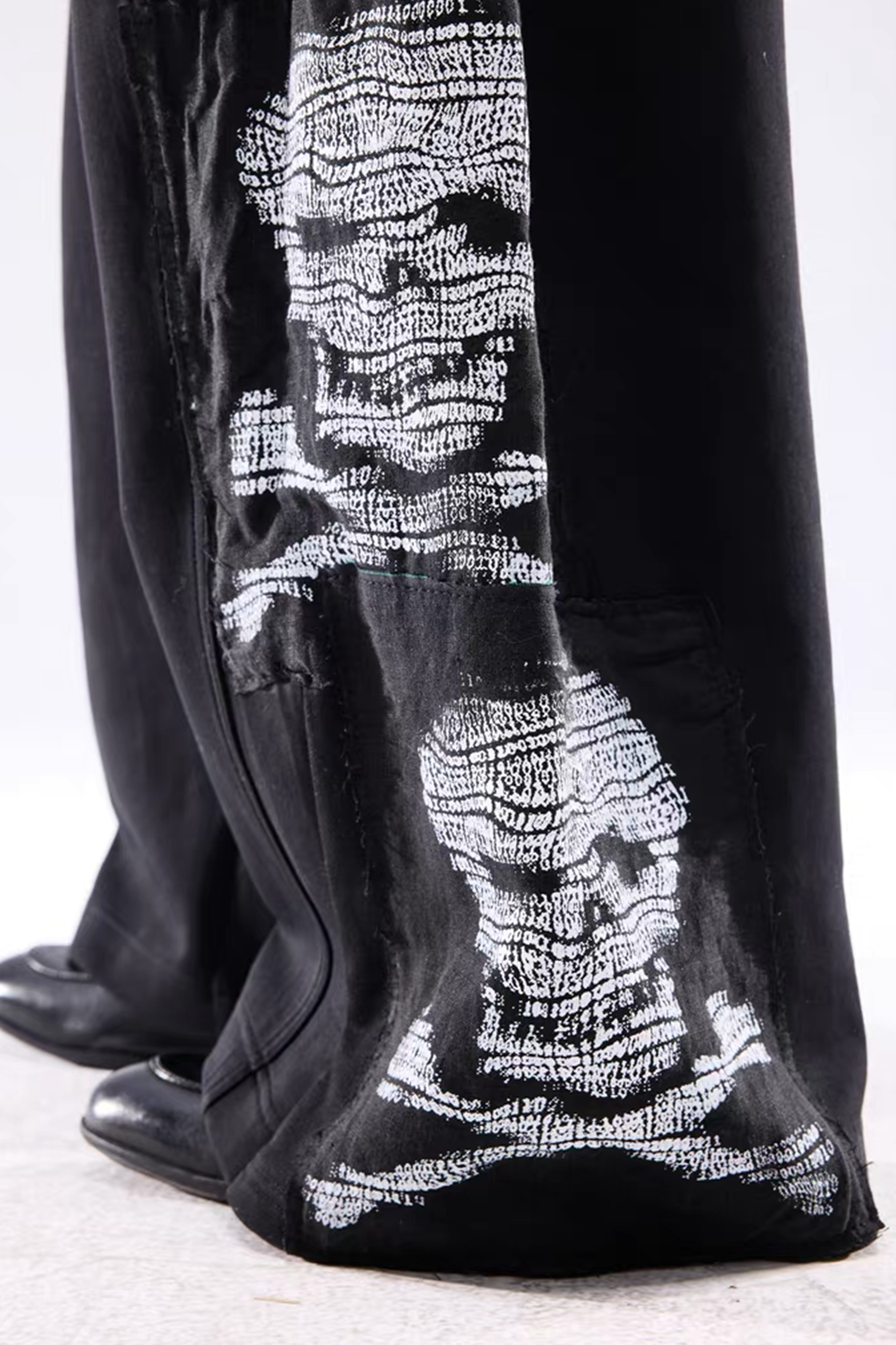 NOTHINGNESS WORLD Skull Graphic Wide-Leg Sweatpants, premium urban and streetwear designers apparel on PROJECTISR.com, NOTHINGNESS WORLD