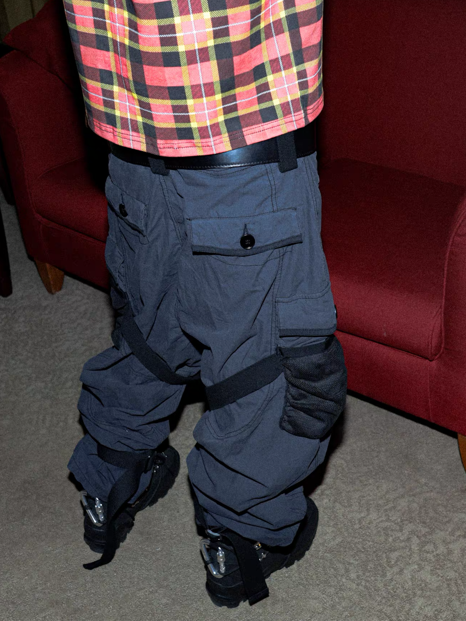 PCCVISION Adjustable Strap Washed Utility Cargo Pants, premium urban and streetwear designers apparel on PROJECTISR.com, PCCVISION