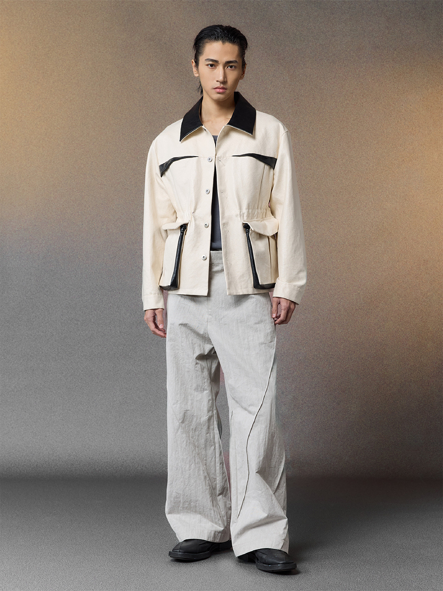 ALVNG AR ANTS Curved-Panel Folded-Waist Trousers