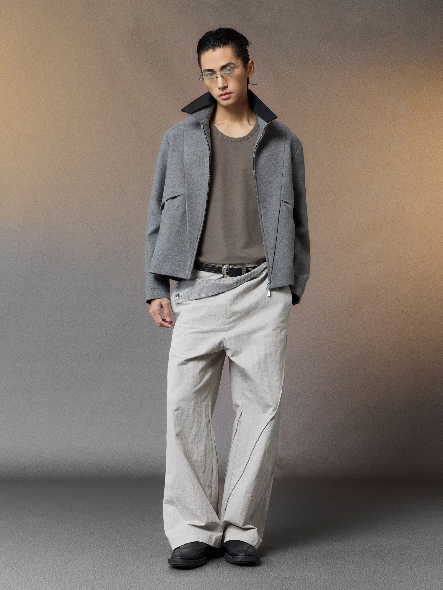 ALVNG AR ANTS Essential Contrast Collar Wool-Blend Jacket