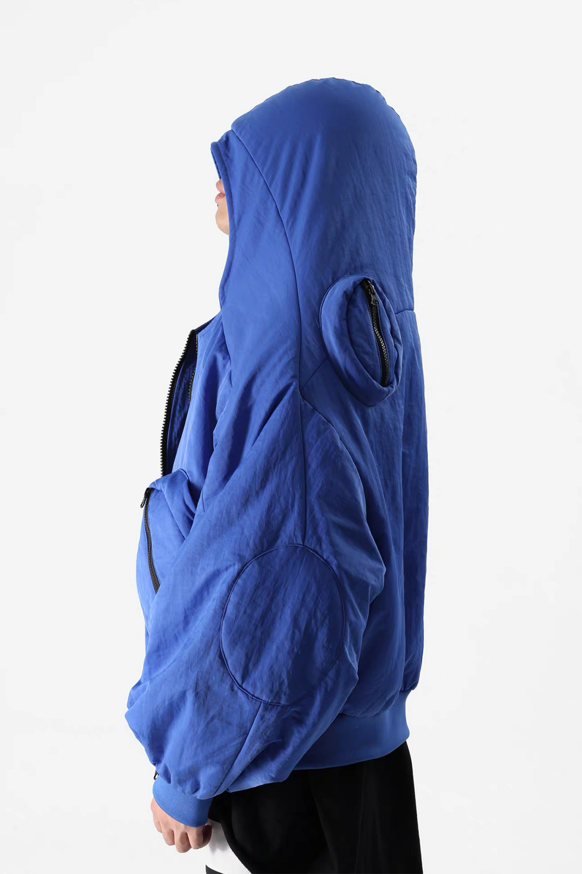 VANGUARDIA Multi-Pocket Hooded Nylon Puffer Jacket
