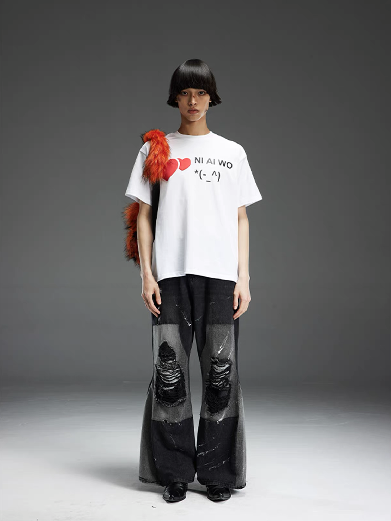 NOTHINGNESS WORLD Shaggy Faux Fur Graphic-Patch Backpack, premium urban and streetwear designers apparel on PROJECTISR.com, NOTHINGNESS WORLD