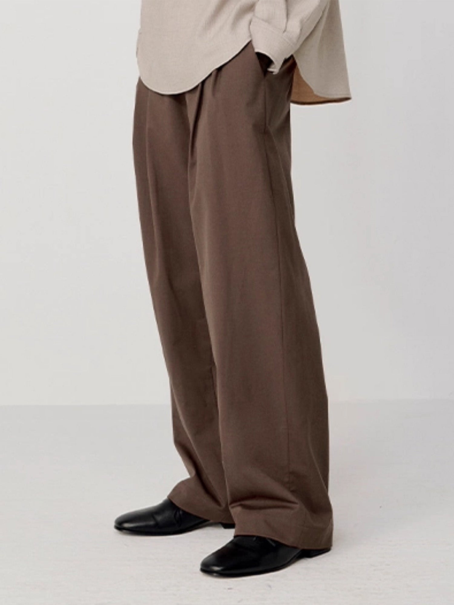 OPICLOTH Wool-Blend Pleated Drawstring Trousers