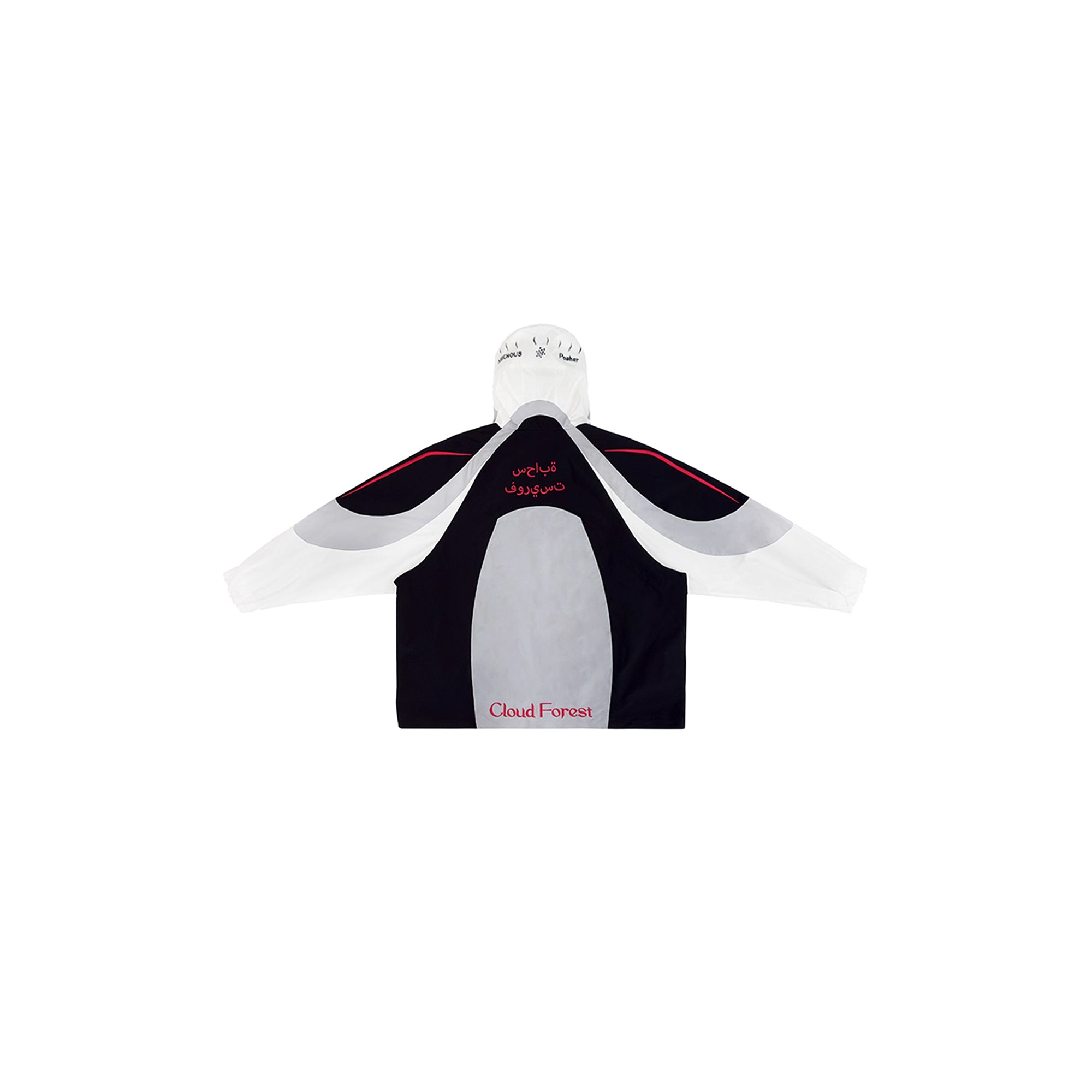 MIICHOUS Arc Contrast Panel Embroidered Windbreaker