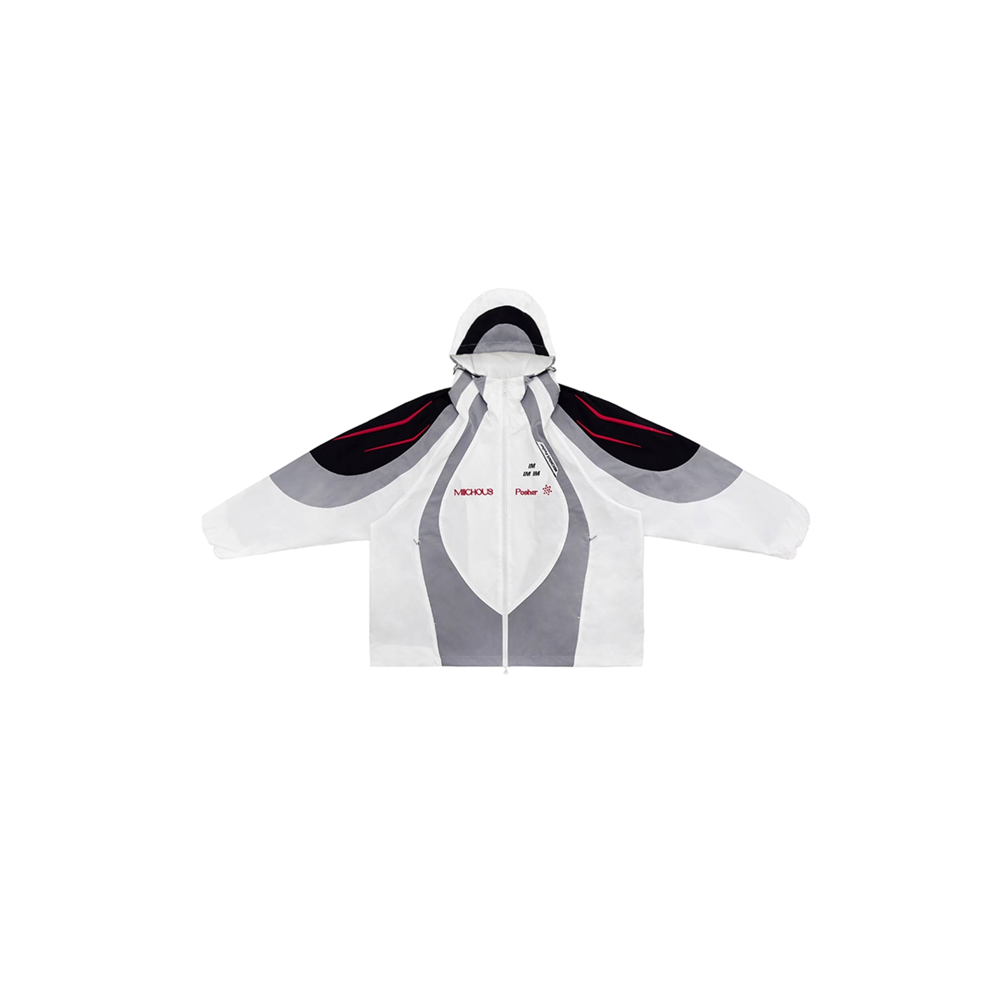 MIICHOUS Arc Contrast Panel Embroidered Windbreaker