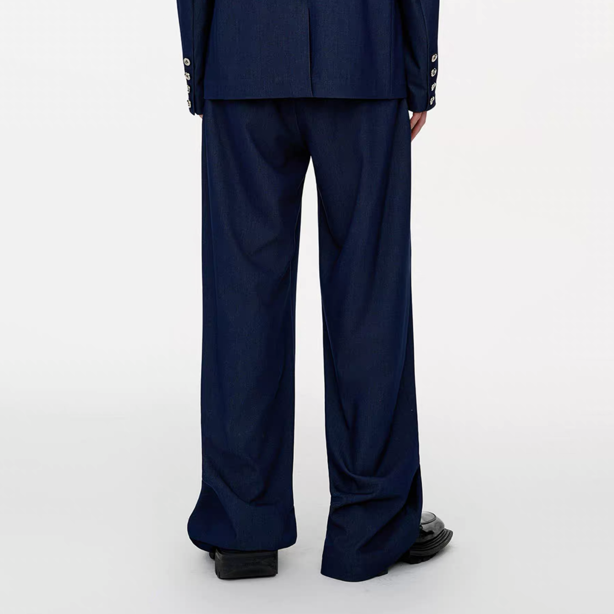 TIWILLTANG Classic Raw Edge Straight-Leg Trousers