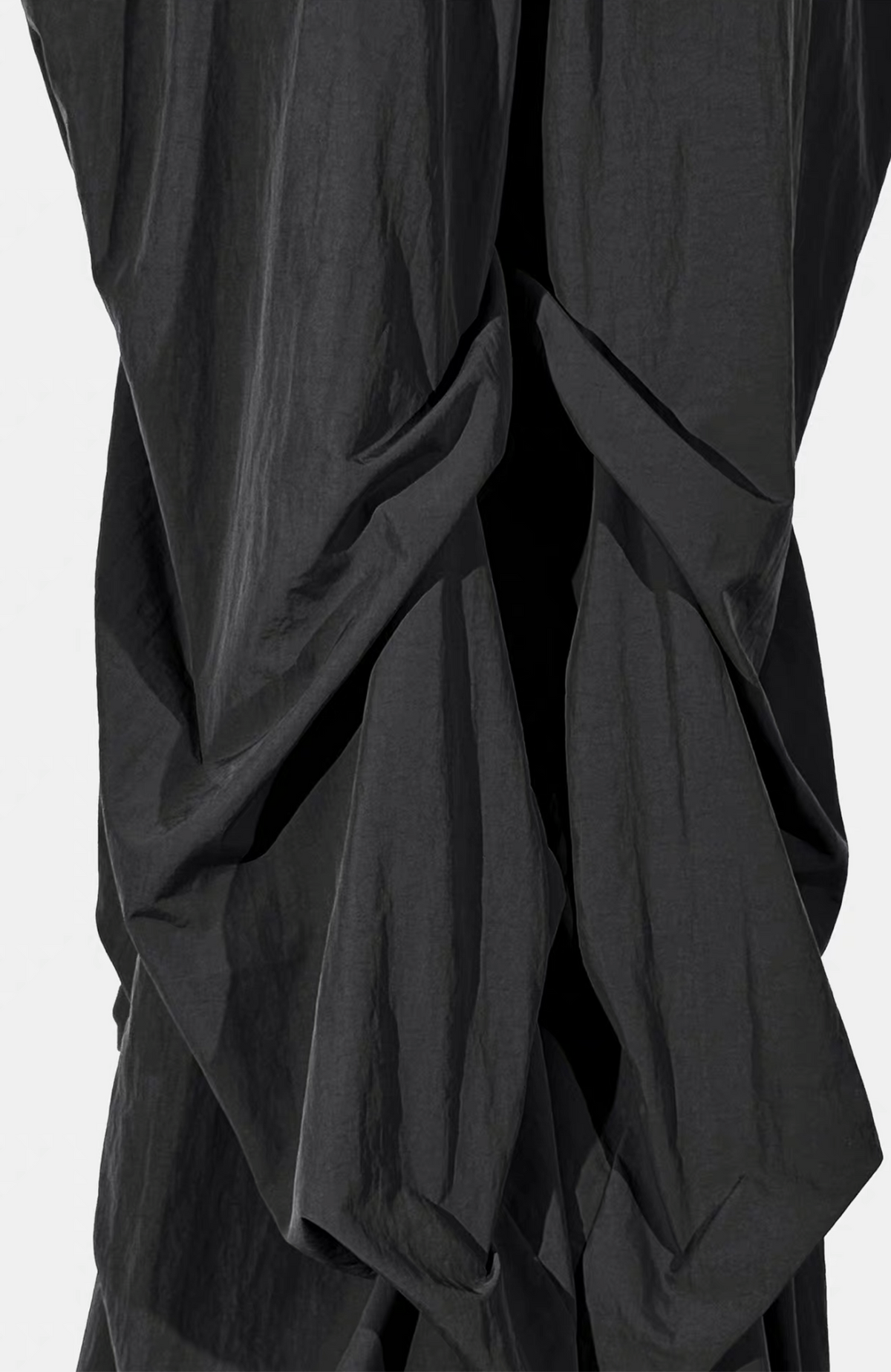 VANGUARDIA Crinkled Wide-Leg Nylon Flared Cargo Pants