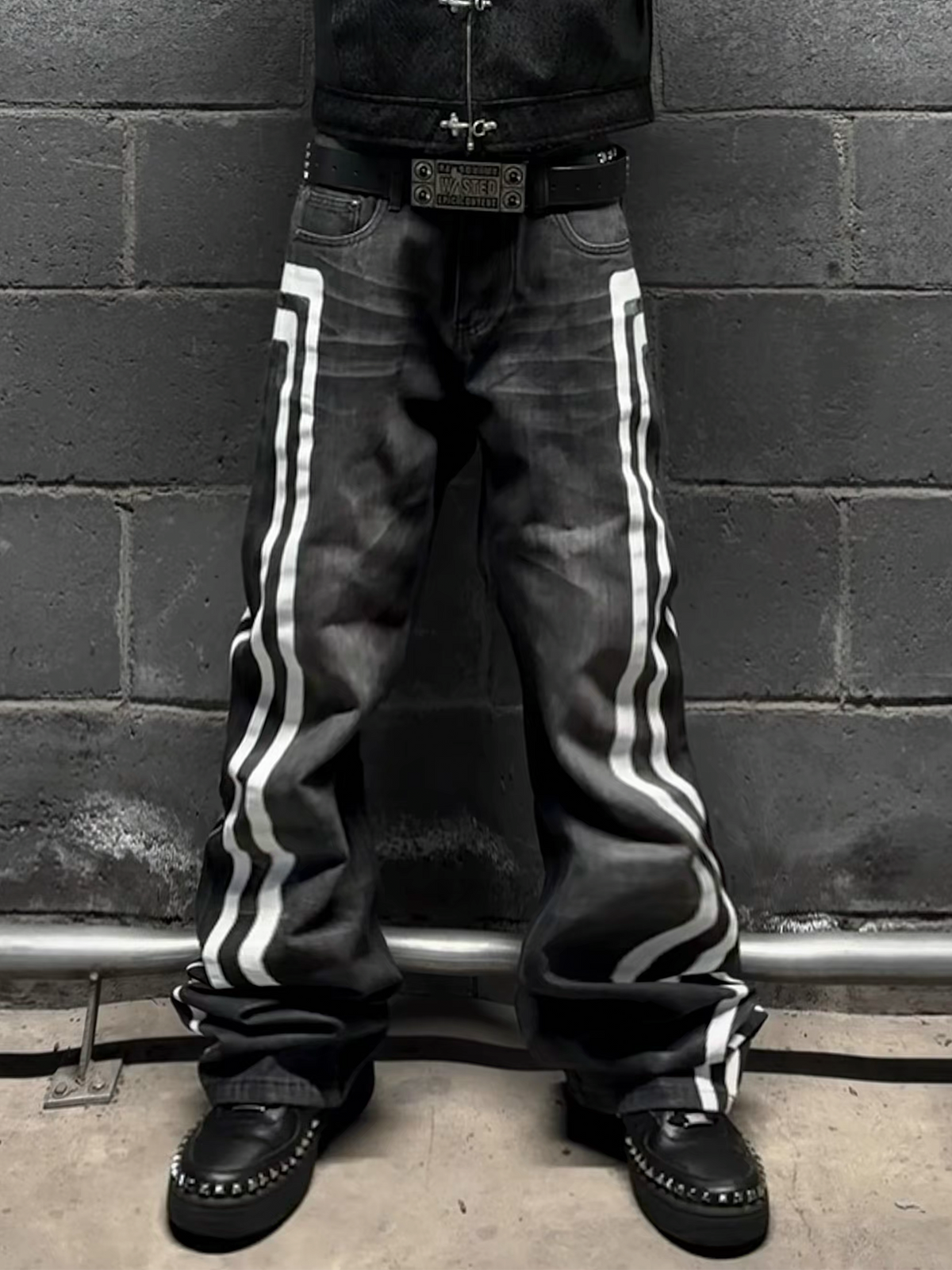 VINKID Totem Washed Relaxed Straight-Leg Jeans, premium urban and streetwear designers apparel on PROJECTISR.com, VINKID