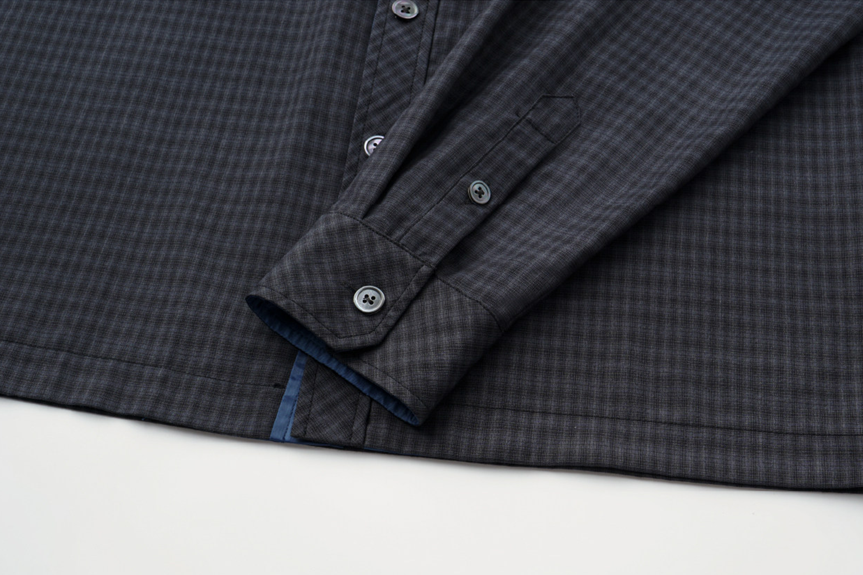 ALVNG AR ANTS Gloss Contrast Trim Check Shirt, premium urban and streetwear designers apparel on PROJECTISR.com, ALVNG AR ANTS