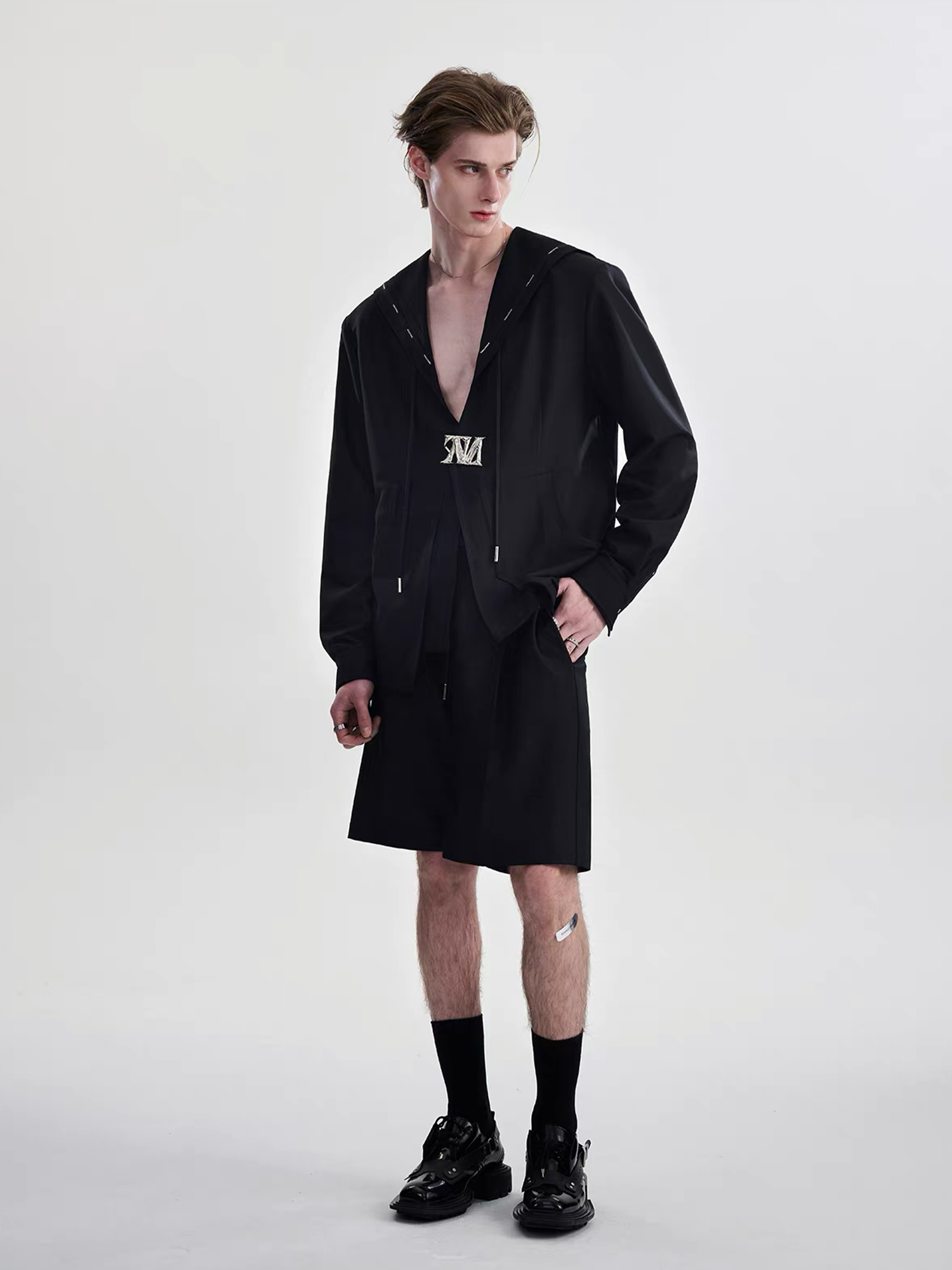 TIWILLTANG Minimal Sailor Collar Shirt