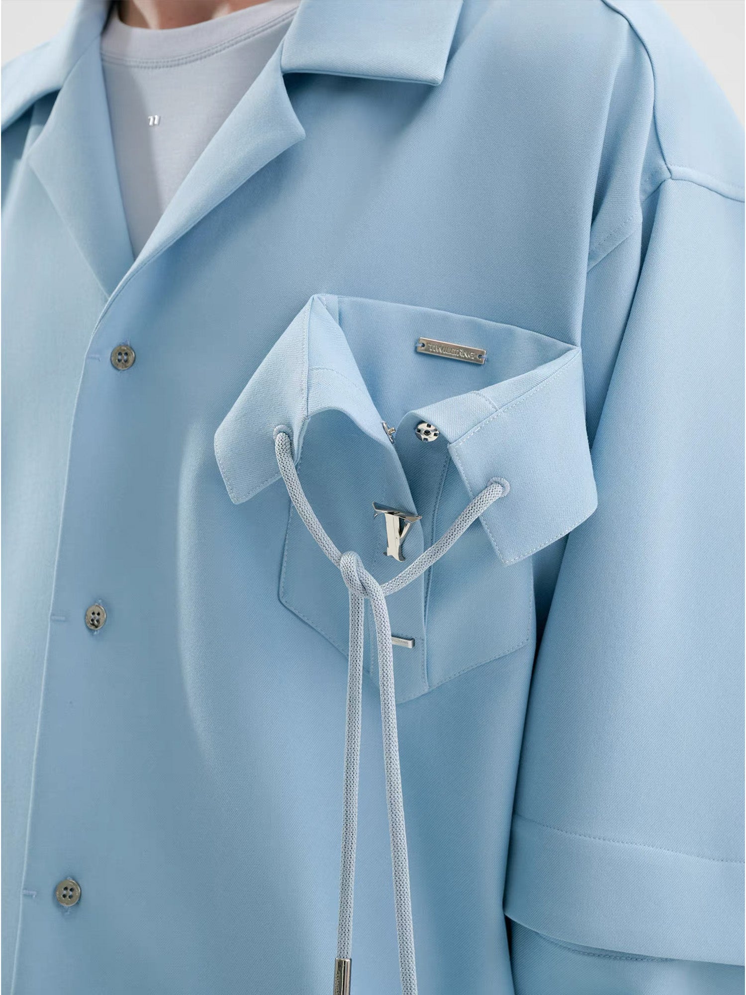 TIWILLTANG Detachable-Sleeve Tie-Pocket Shirt, premium urban and streetwear designers apparel on PROJECTISR.com, TIWILLTANG