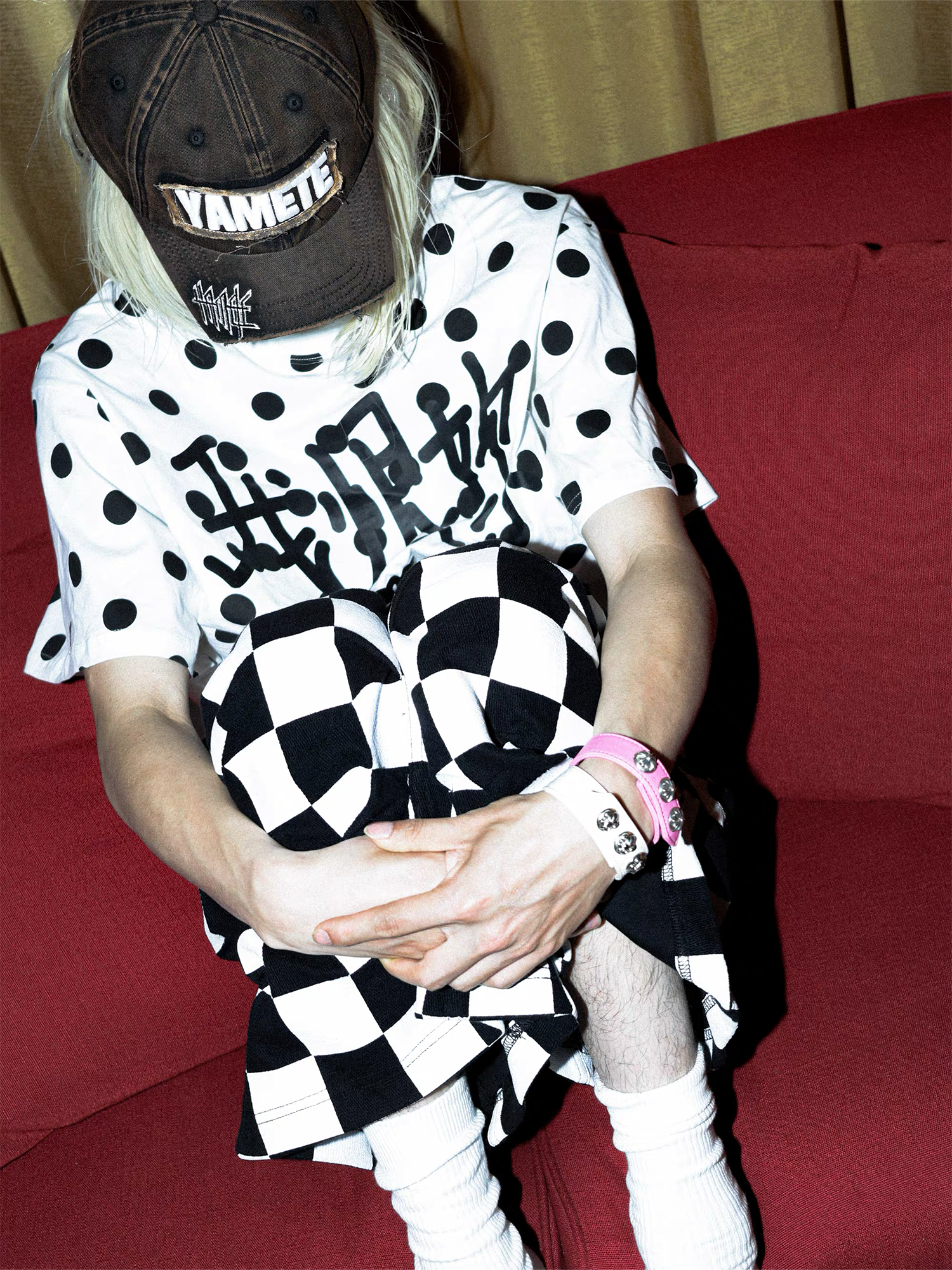 PCCVISION Polka Dot Text Graphic T-Shirt, premium urban and streetwear designers apparel on PROJECTISR.com, PCCVISION