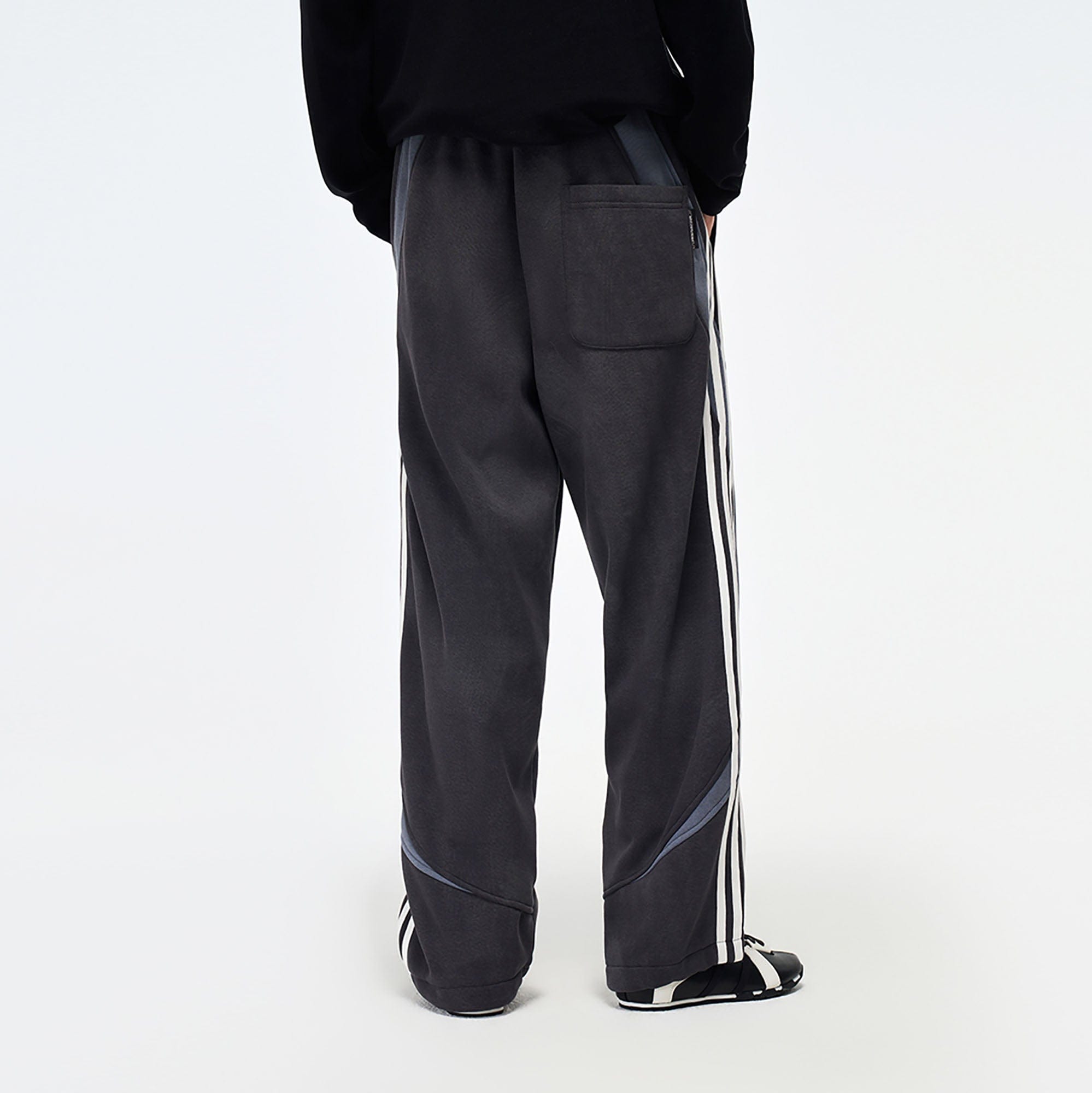 OVERLAPS Side Stripes Paneled Track Pants, premium urban and streetwear designers apparel on PROJECTISR.com, OVERLAPS