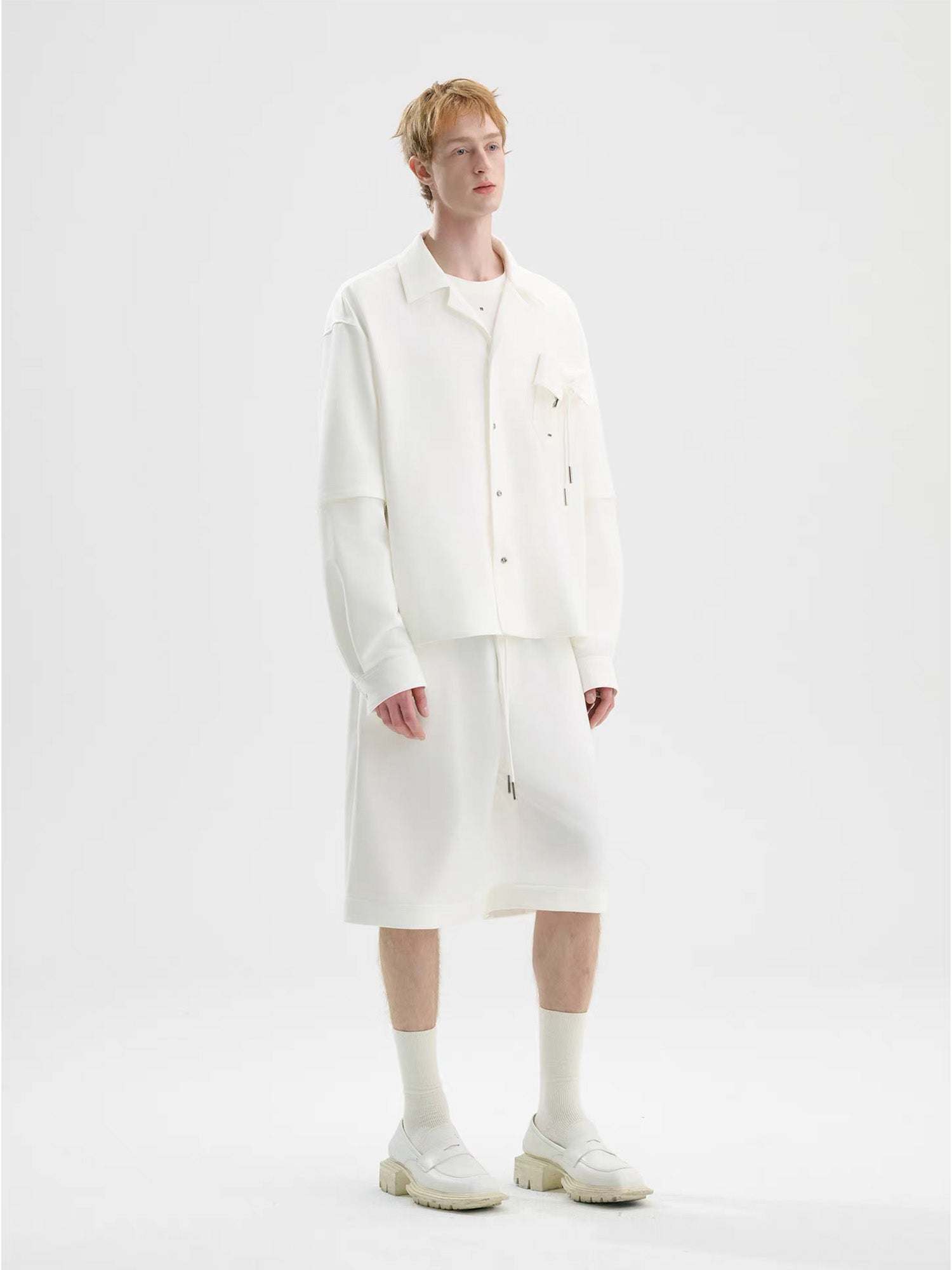TIWILLTANG Detachable-Sleeve Tie-Pocket Shirt, premium urban and streetwear designers apparel on PROJECTISR.com, TIWILLTANG