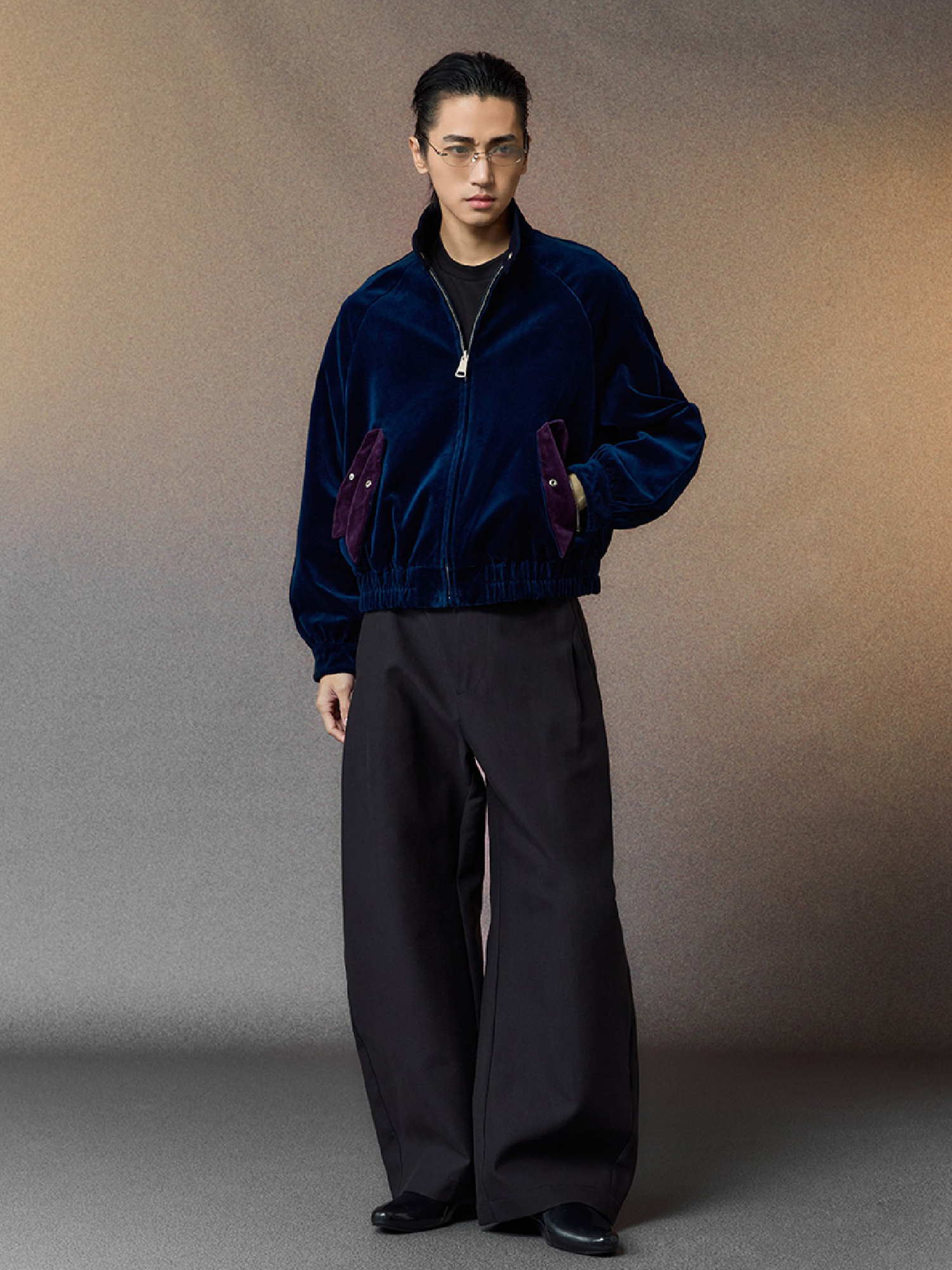 ALVNG AR ANTS Asymmetric Pleated Wool-Blend Wide-Leg Trousers